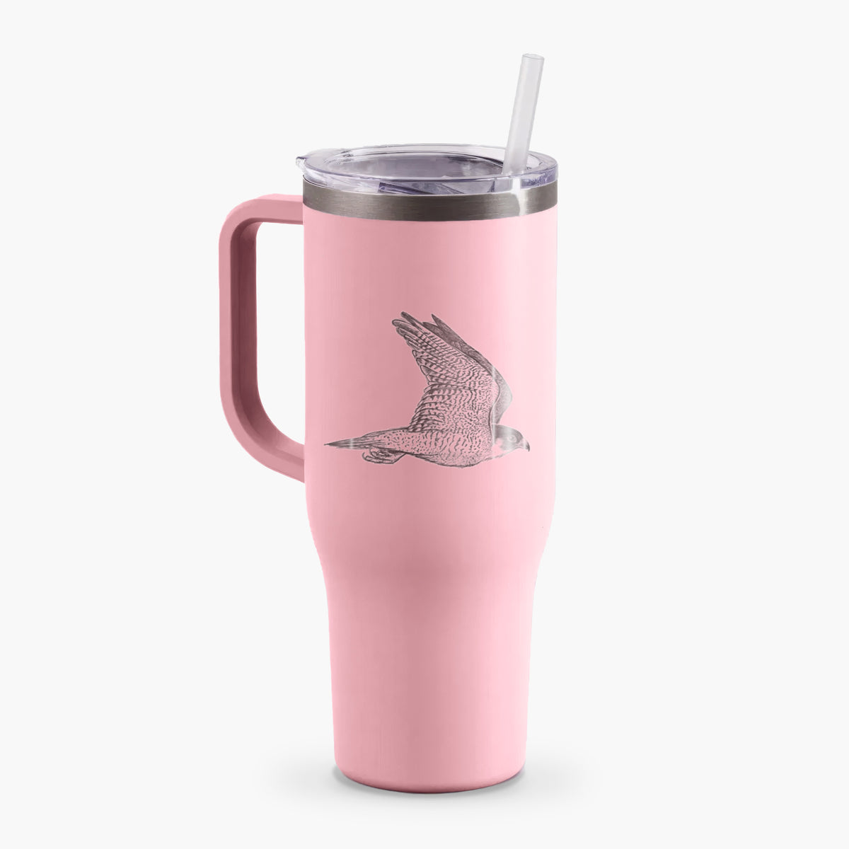 Flying Peregrine - Falco peregrinus - 40oz Tumbler with Handle