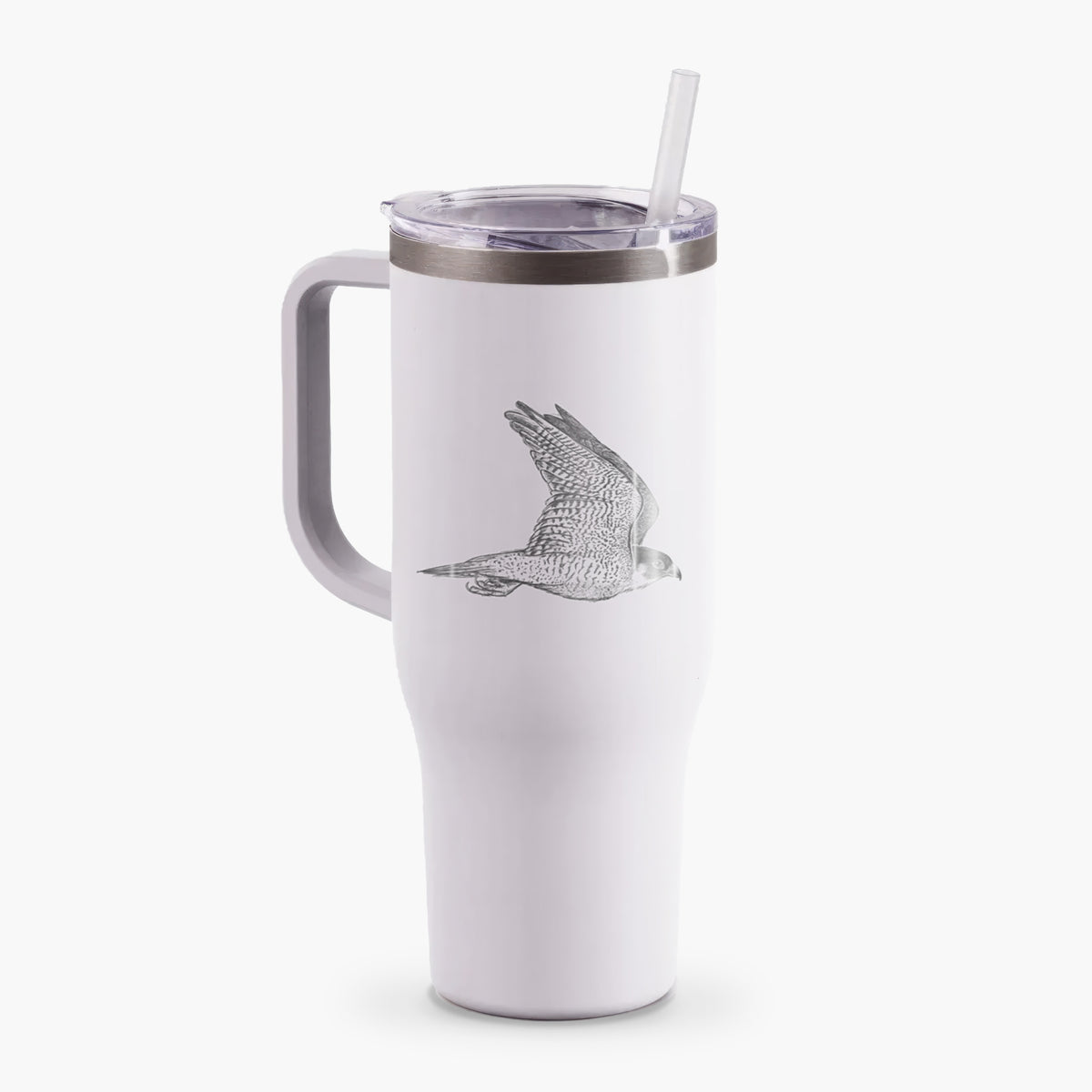 Flying Peregrine - Falco peregrinus - 40oz Tumbler with Handle