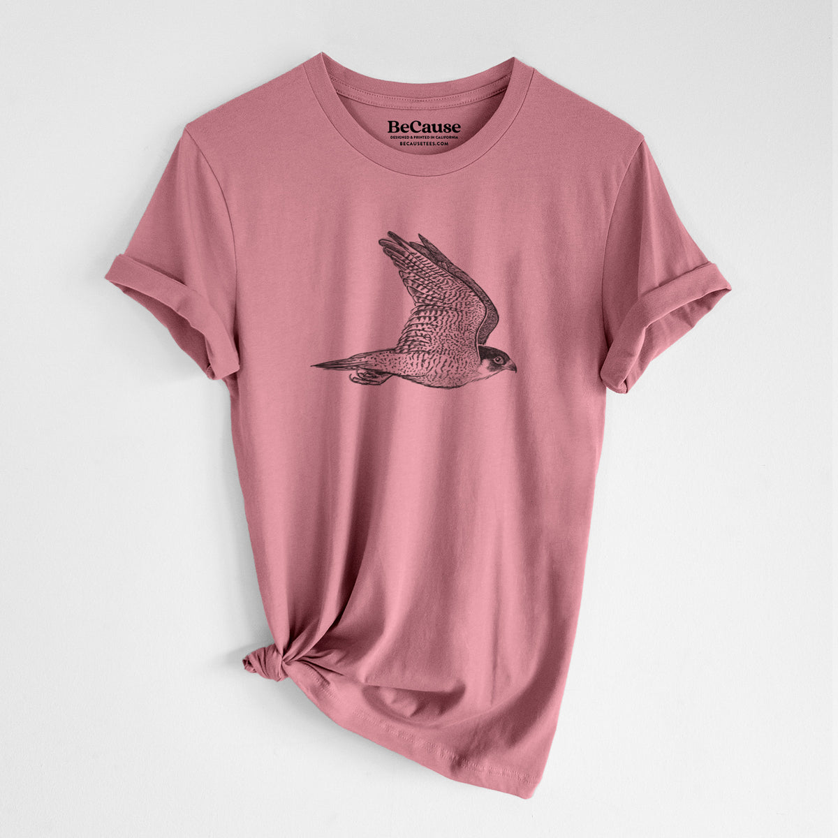 Flying Peregrine - Falco peregrinus - Lightweight 100% Cotton Unisex Crewneck