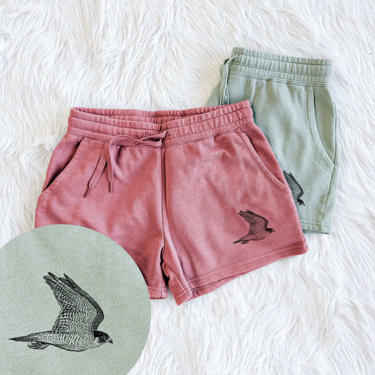 Flying Peregrine - Falco peregrinus - Women&#39;s Cali Wave Shorts