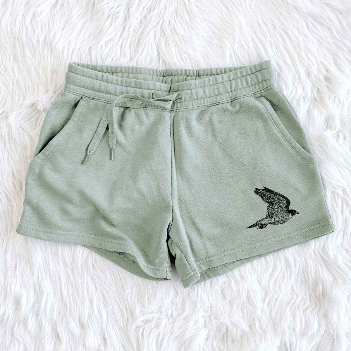 Flying Peregrine - Falco peregrinus - Women&#39;s Cali Wave Shorts