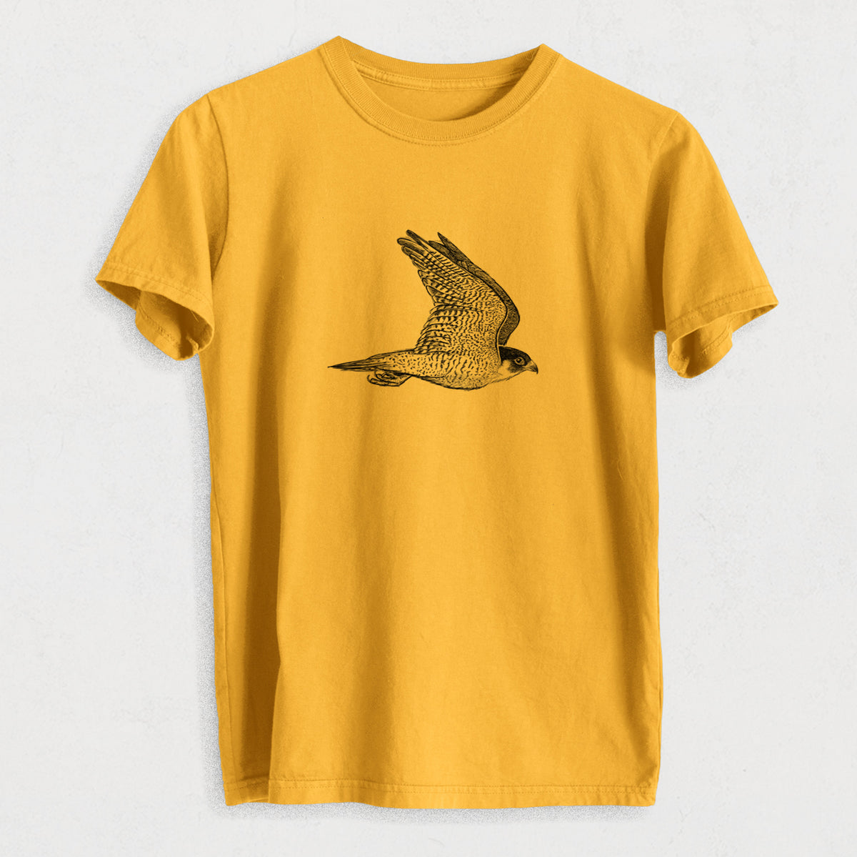 Flying Peregrine - Falco peregrinus - Heavyweight Men&#39;s 100% Organic Cotton Tee