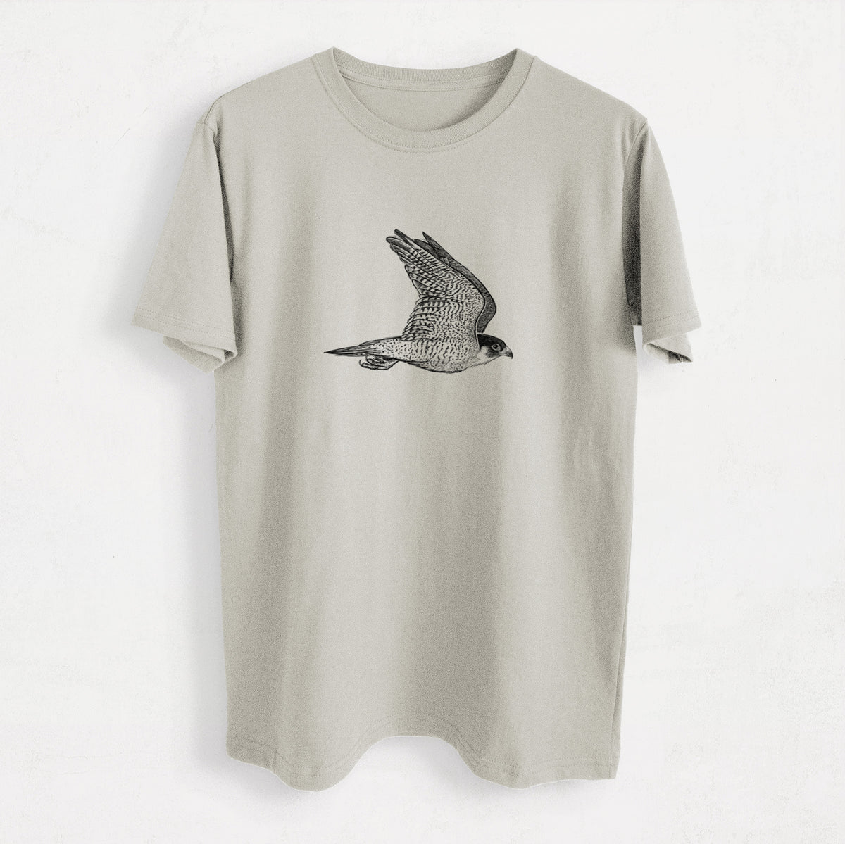Flying Peregrine - Falco peregrinus - Heavyweight Men&#39;s 100% Organic Cotton Tee