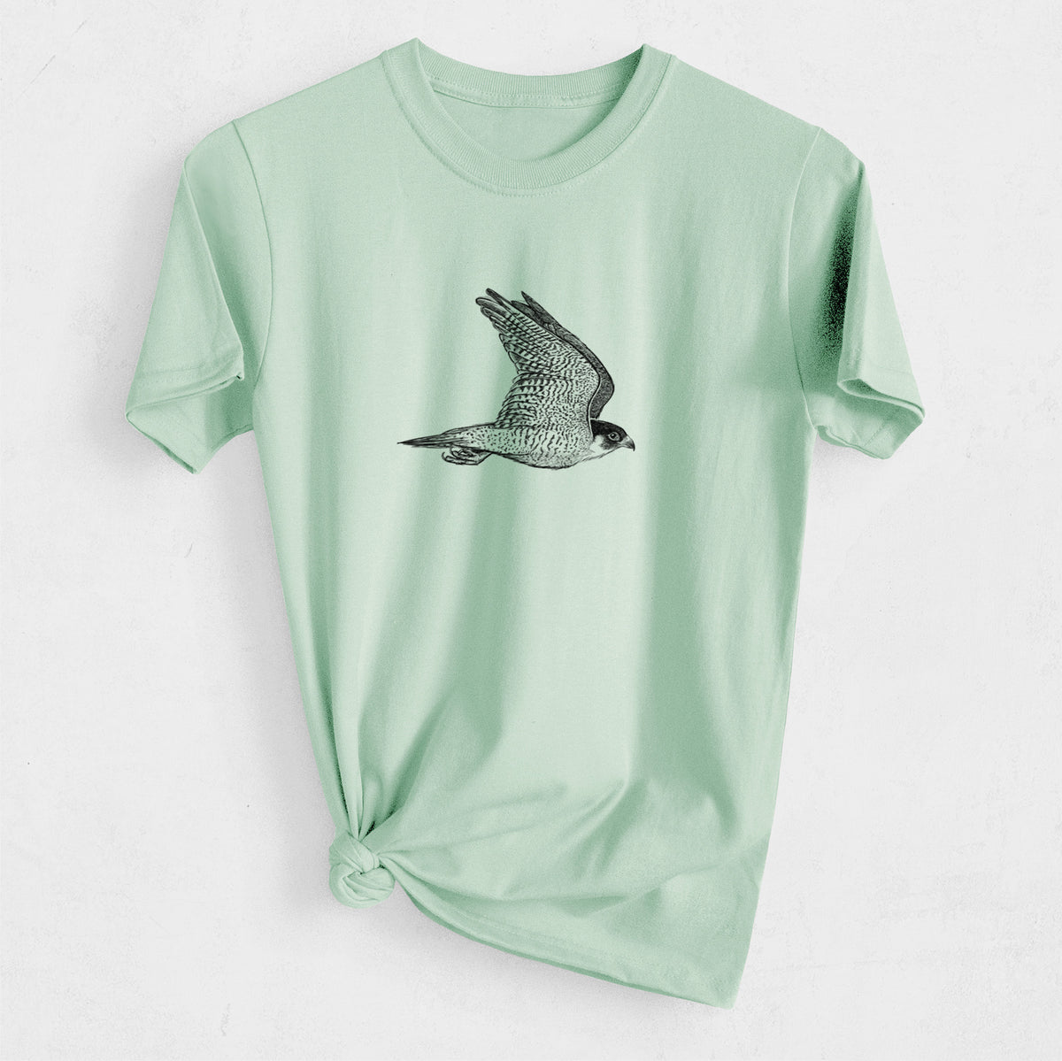 Flying Peregrine - Falco peregrinus - Heavyweight Men&#39;s 100% Organic Cotton Tee