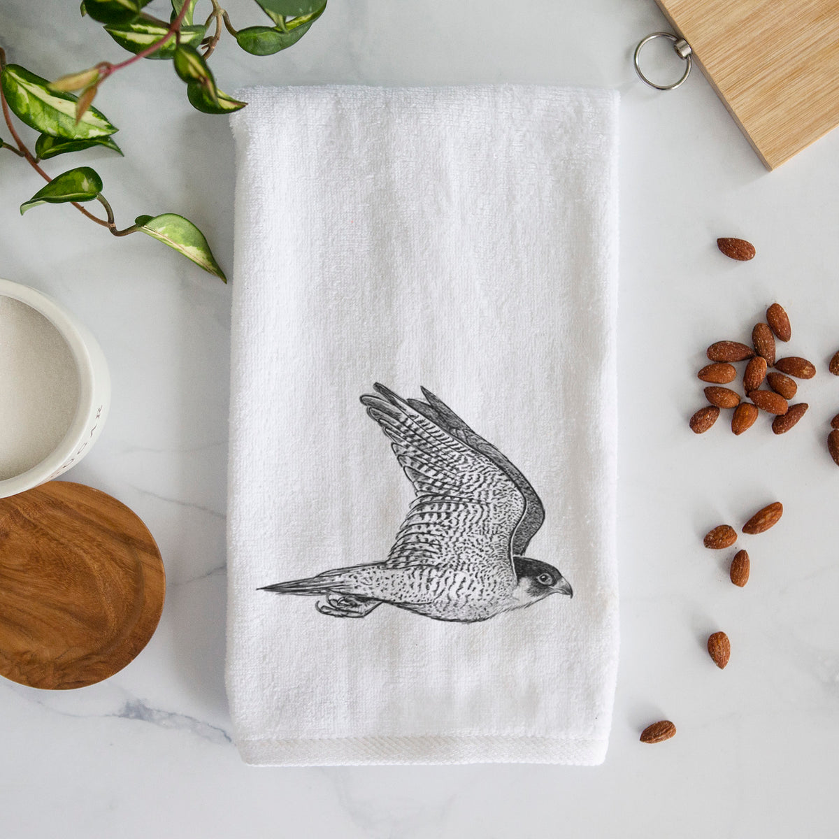 Flying Peregrine - Falco peregrinus Premium Decorative Hand Towel