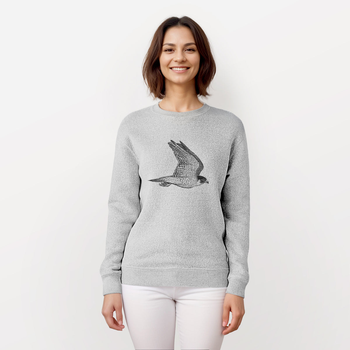 Flying Peregrine - Falco peregrinus - Knit Sweatshirt