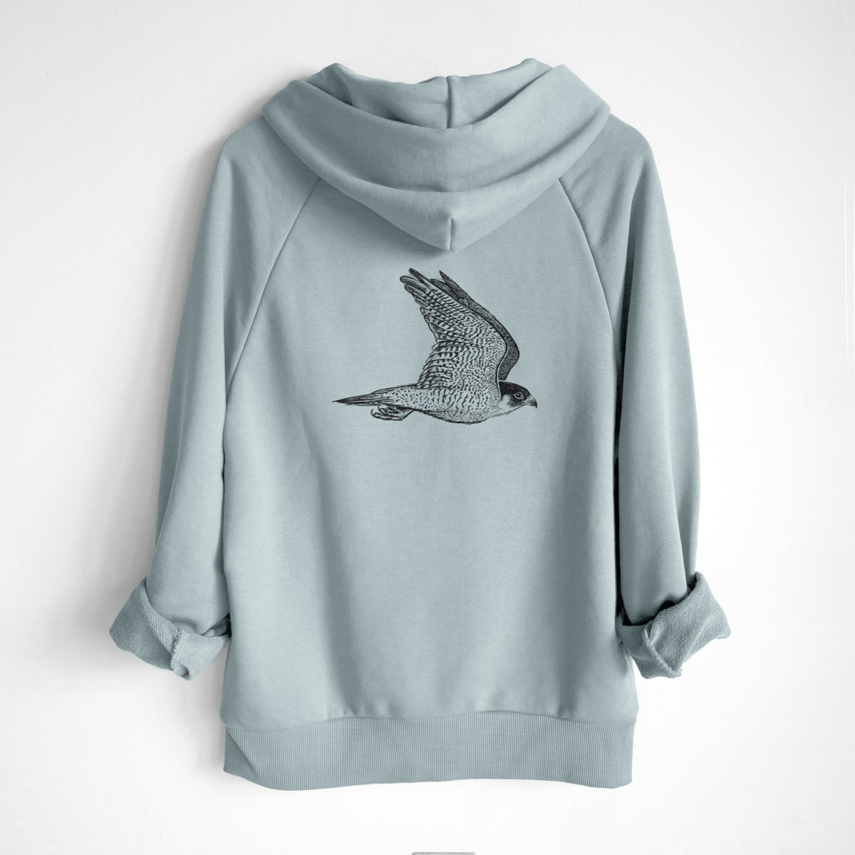 Flying Peregrine - Falco peregrinus - UltraLuxe Heavyweight French Terry Hoodie