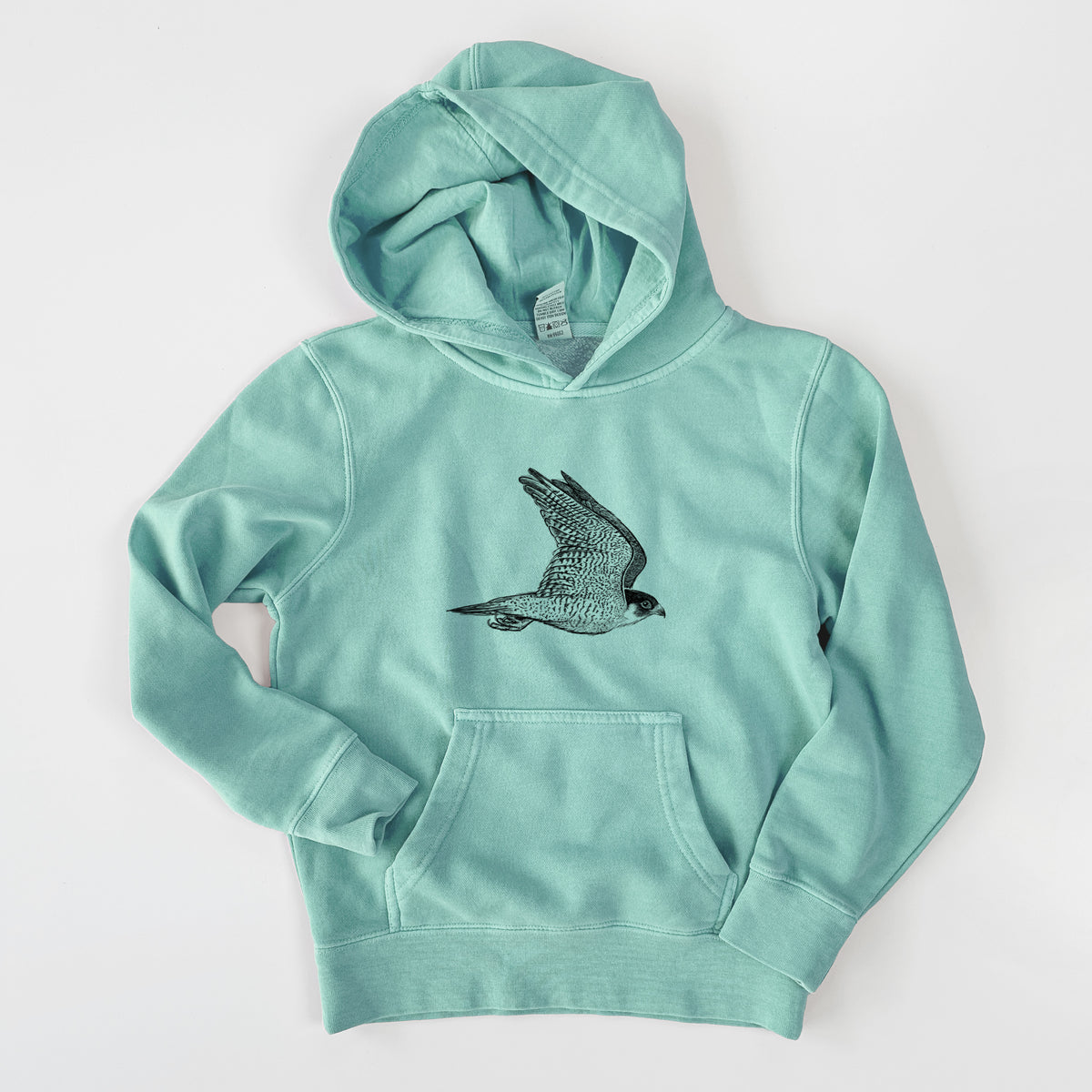 Flying Peregrine - Falco peregrinus - Youth Pigment Dyed Hoodie