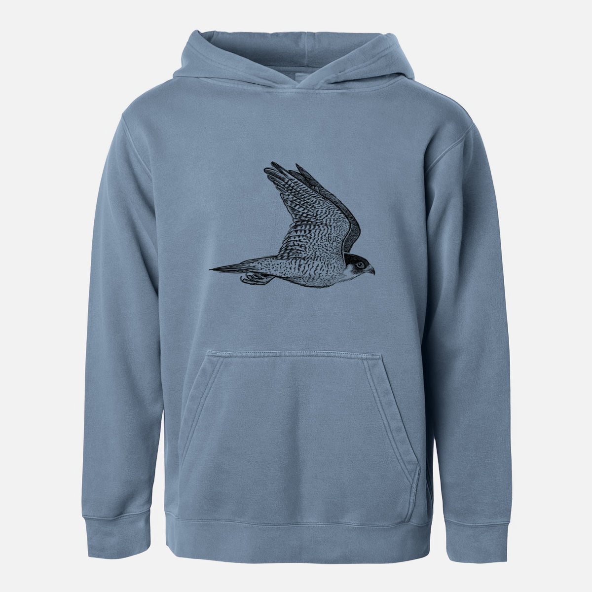 Flying Peregrine - Falco peregrinus - Youth Pigment Dyed Hoodie