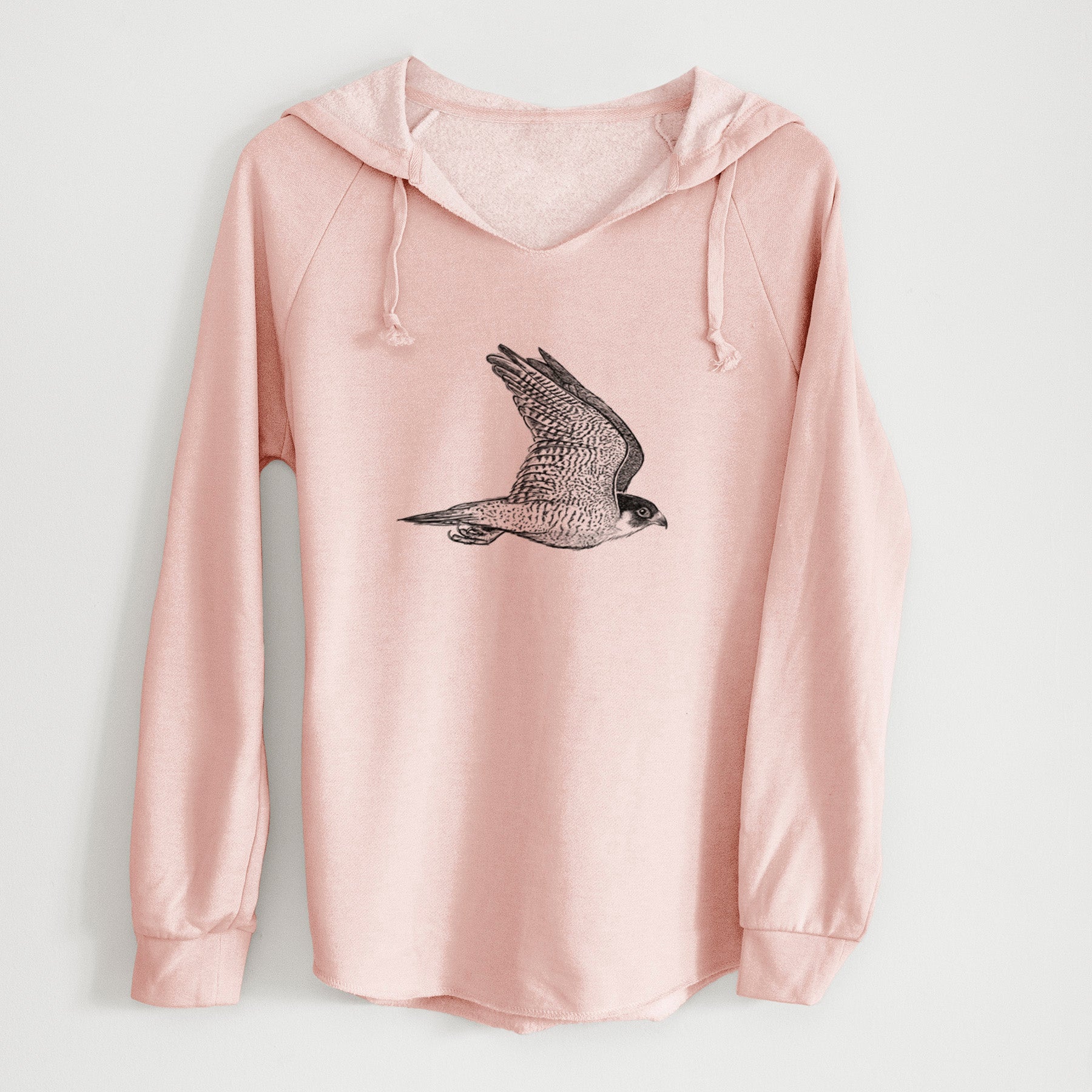 Flying Peregrine - Falco peregrinus - Cali Wave Hooded Sweatshirt