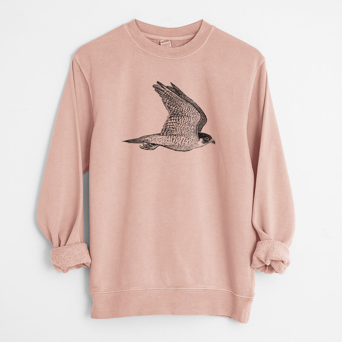 Flying Peregrine - Falco peregrinus - Unisex Pigment Dyed Crew Sweatshirt