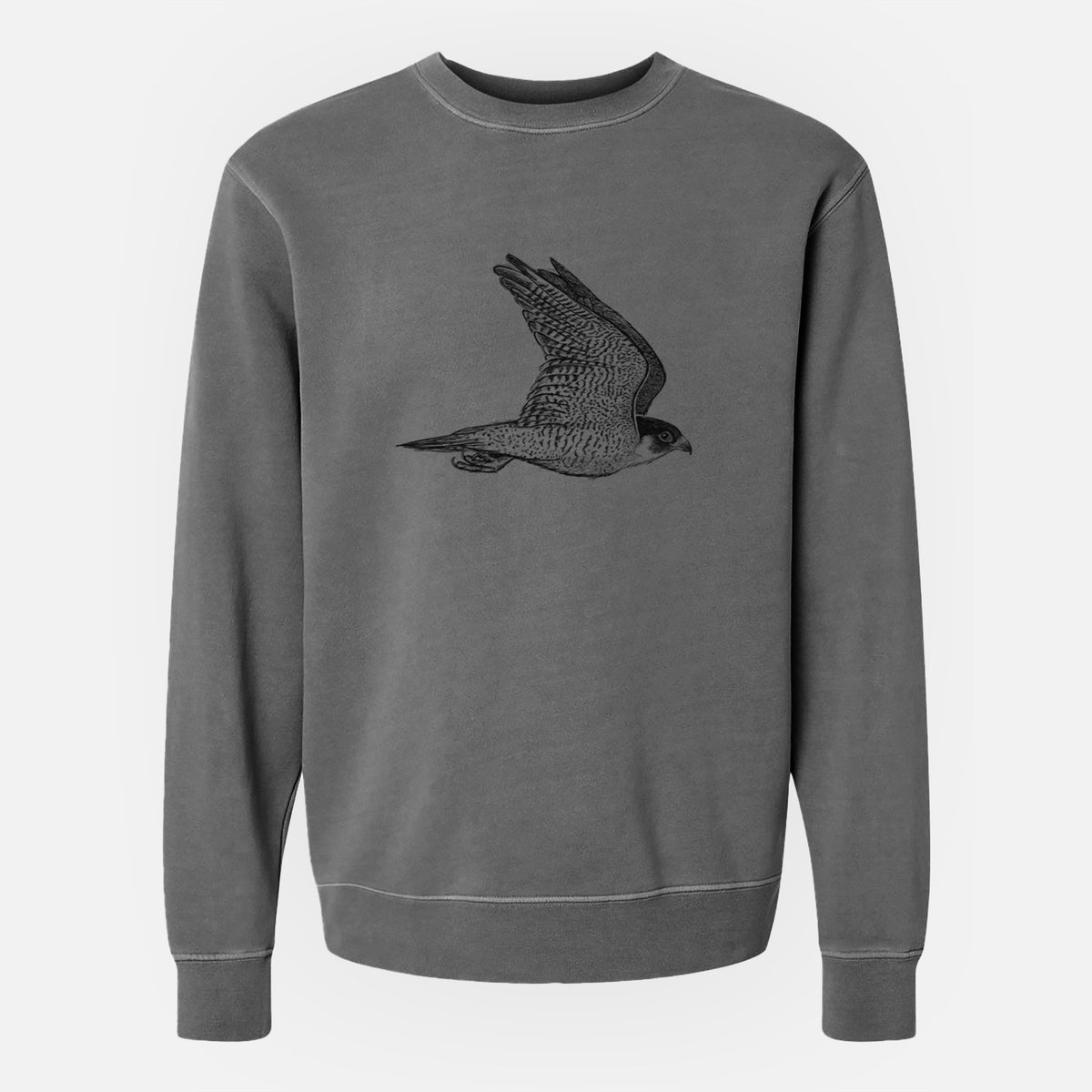 Flying Peregrine - Falco peregrinus - Unisex Pigment Dyed Crew Sweatshirt