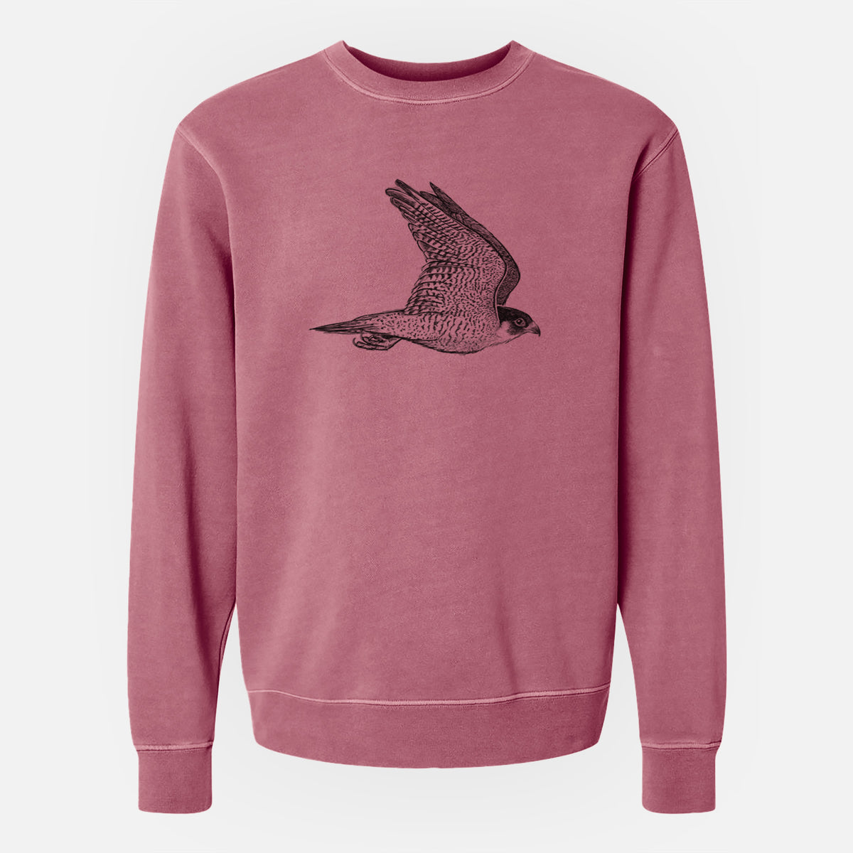 Flying Peregrine - Falco peregrinus - Unisex Pigment Dyed Crew Sweatshirt