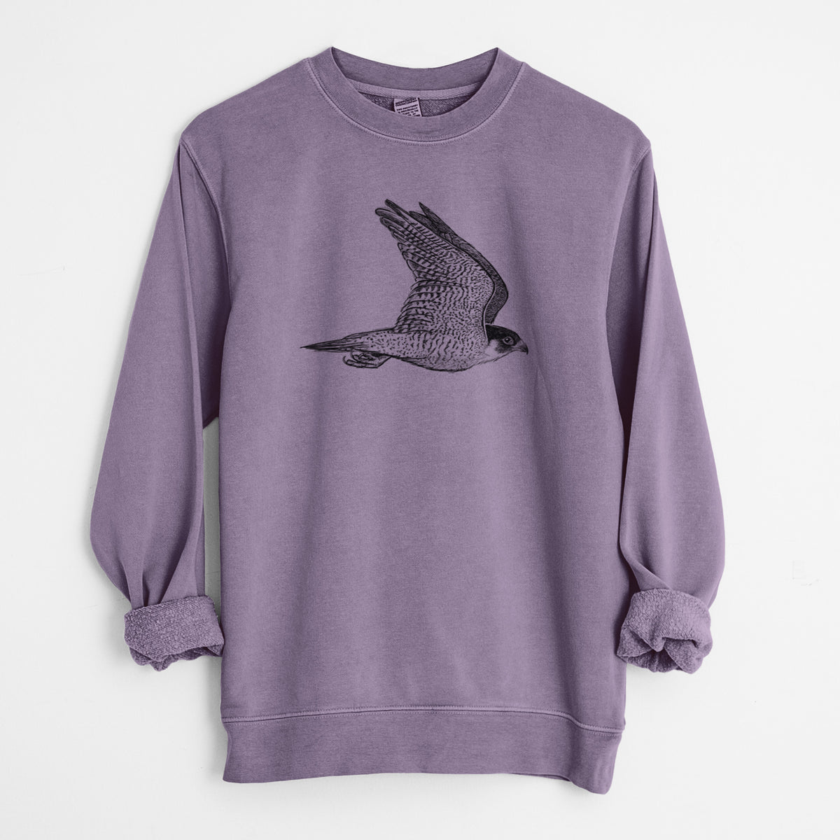 Flying Peregrine - Falco peregrinus - Unisex Pigment Dyed Crew Sweatshirt