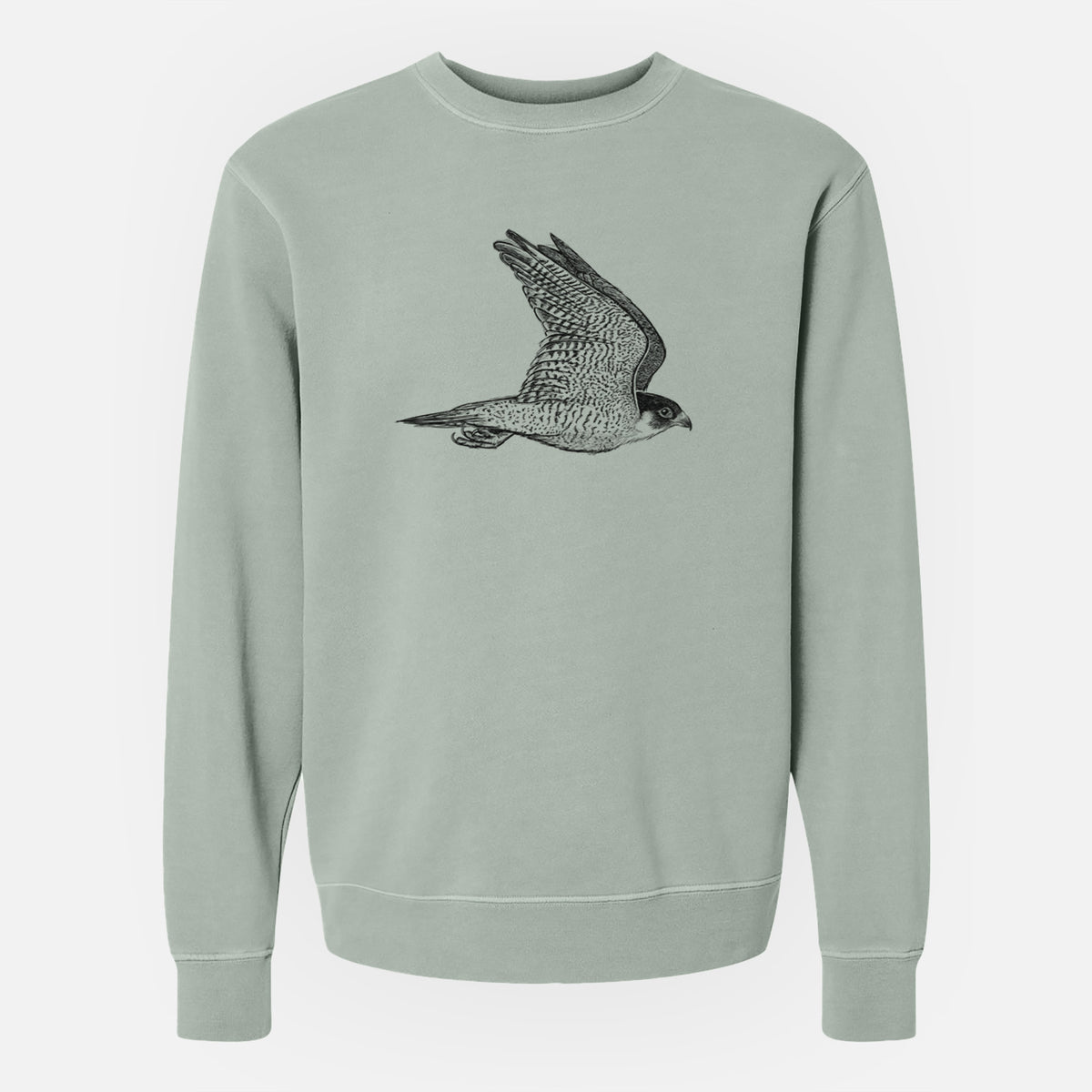 Flying Peregrine - Falco peregrinus - Unisex Pigment Dyed Crew Sweatshirt