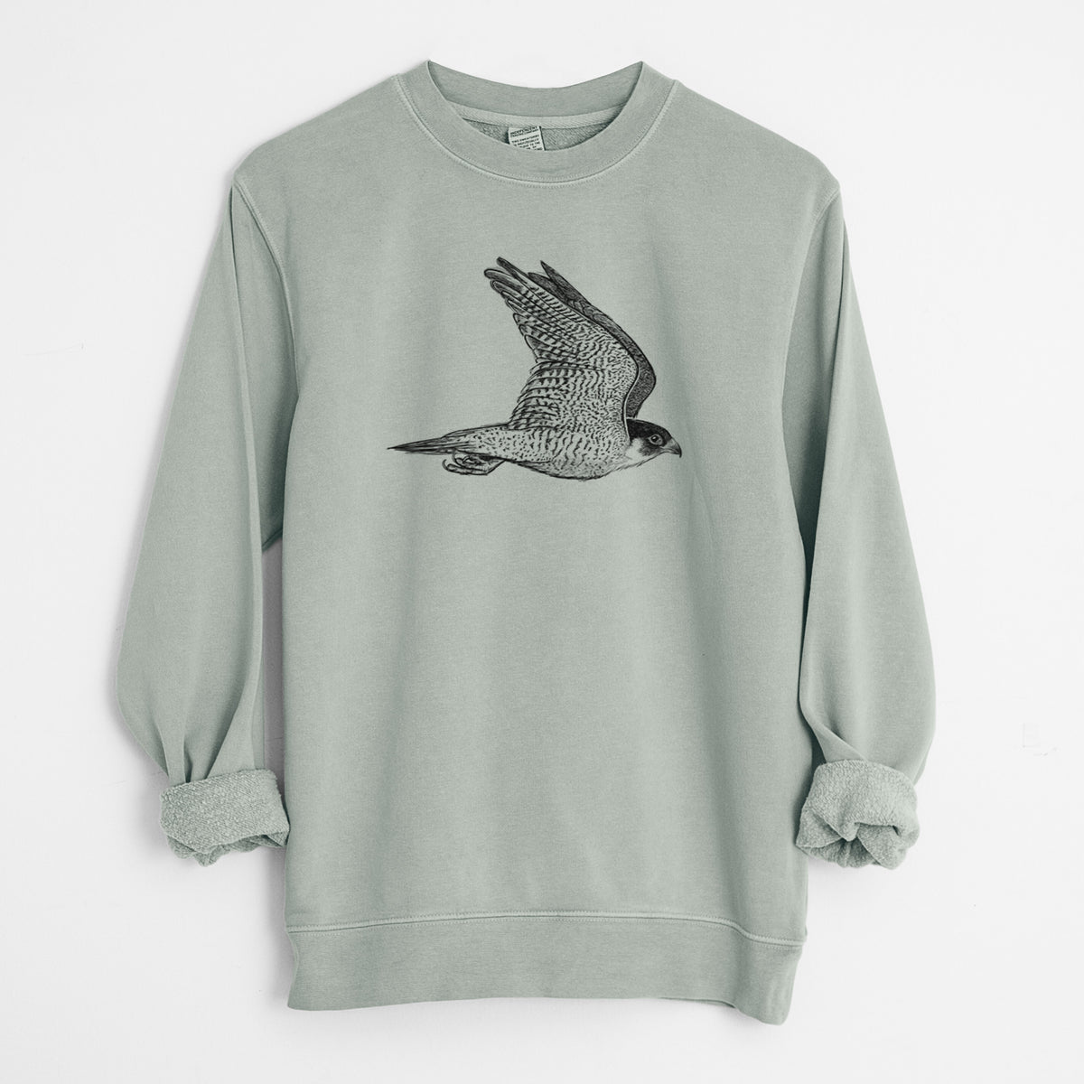 Flying Peregrine - Falco peregrinus - Unisex Pigment Dyed Crew Sweatshirt