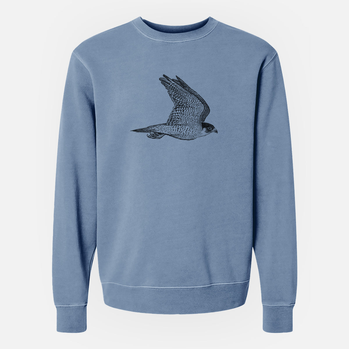 Flying Peregrine - Falco peregrinus - Unisex Pigment Dyed Crew Sweatshirt