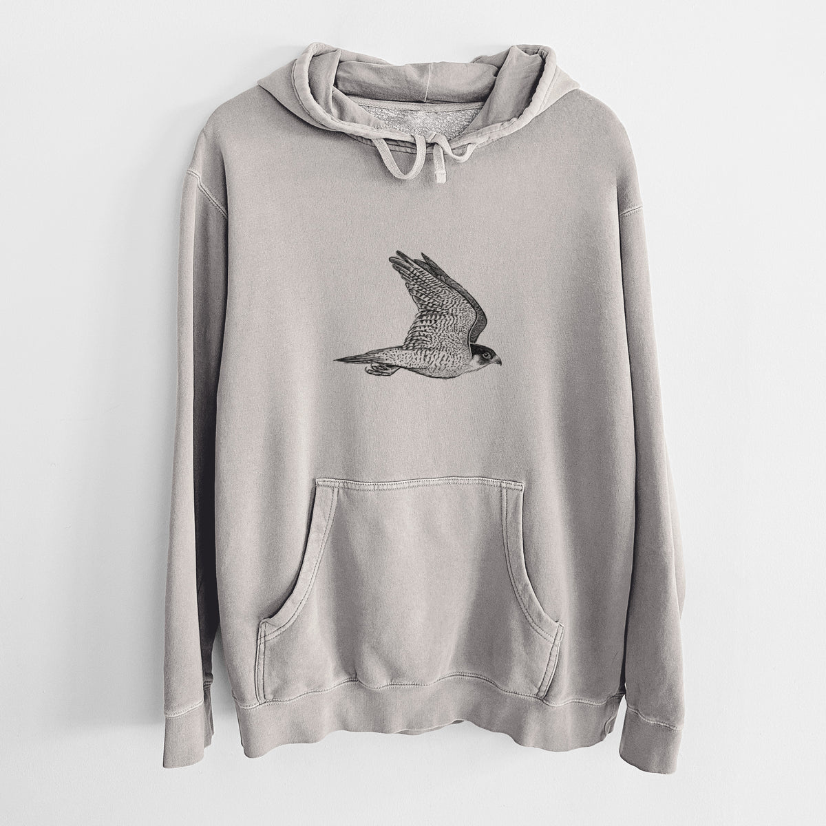 Flying Peregrine - Falco peregrinus - Unisex Pigment Dyed Hoodie