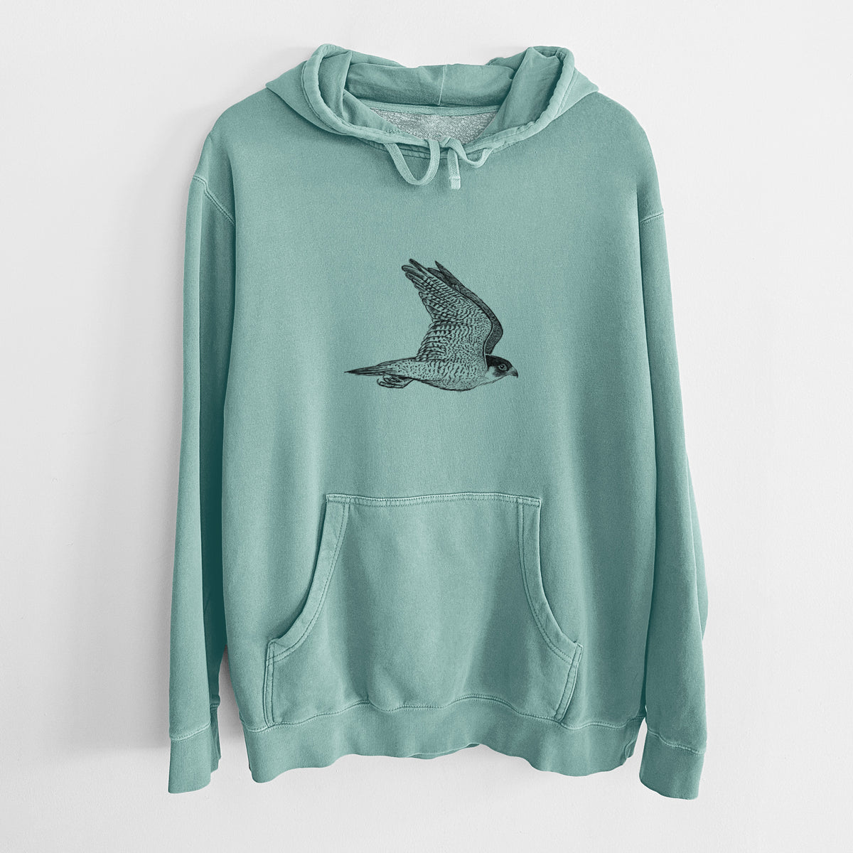 Flying Peregrine - Falco peregrinus - Unisex Pigment Dyed Hoodie