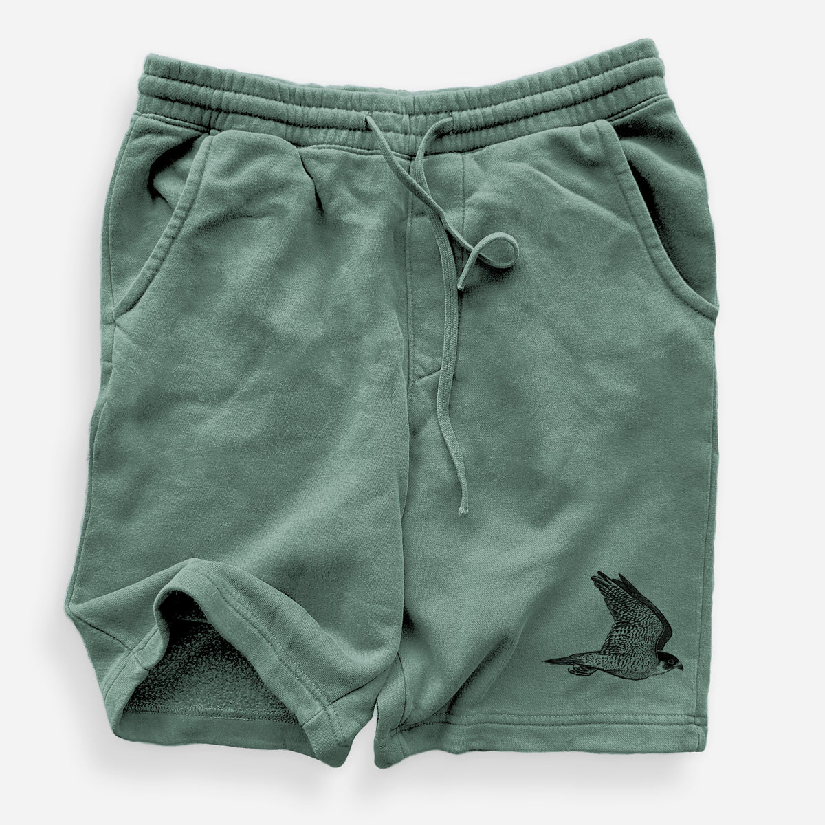 Flying Peregrine - Falco peregrinus - Unisex Pigment Dyed Shorts