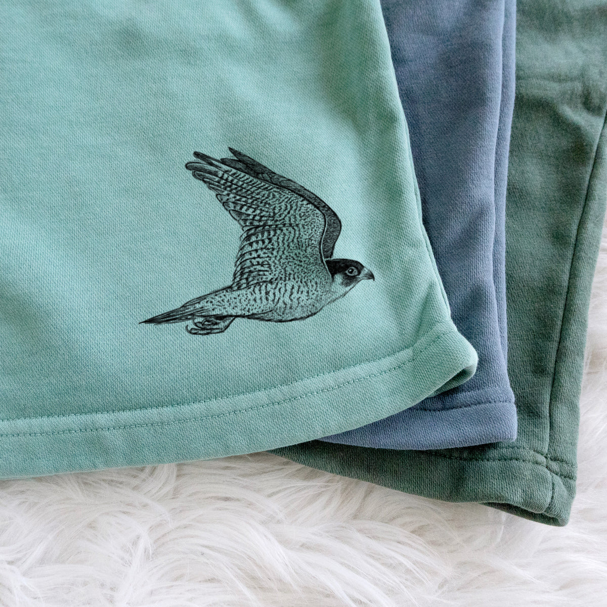 Flying Peregrine - Falco peregrinus - Unisex Pigment Dyed Shorts