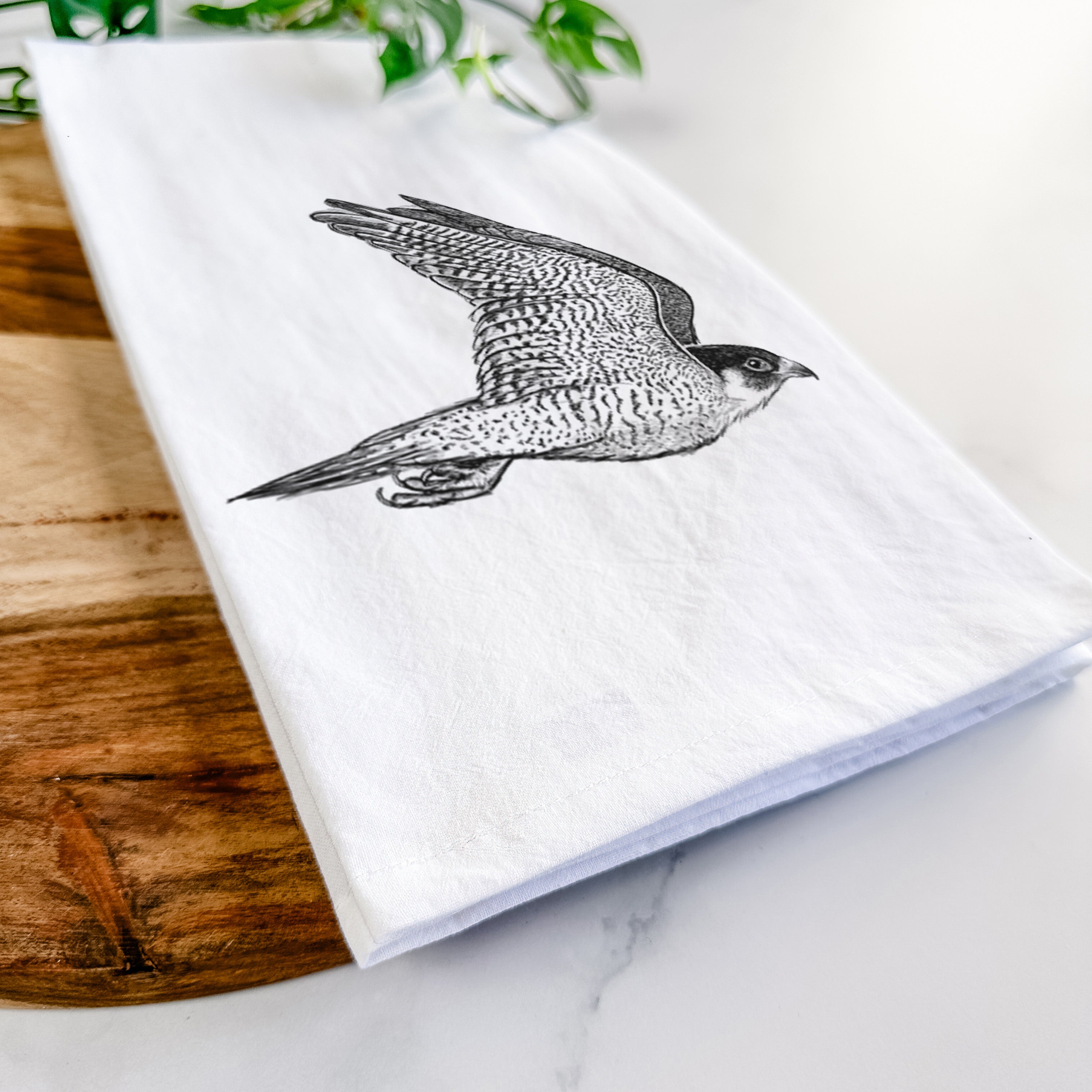 Flying Peregrine - Falco peregrinus Tea Towel