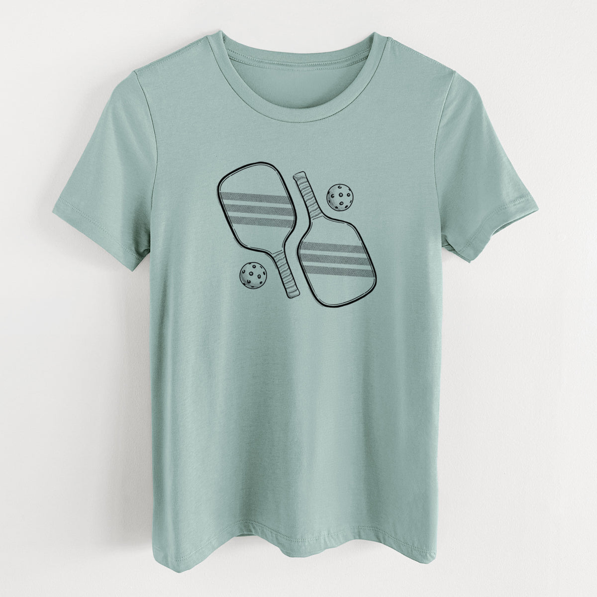 Pickleball Paddle Set - Women's Lightweight Relaxed Fit 100% Cotton Crewneck