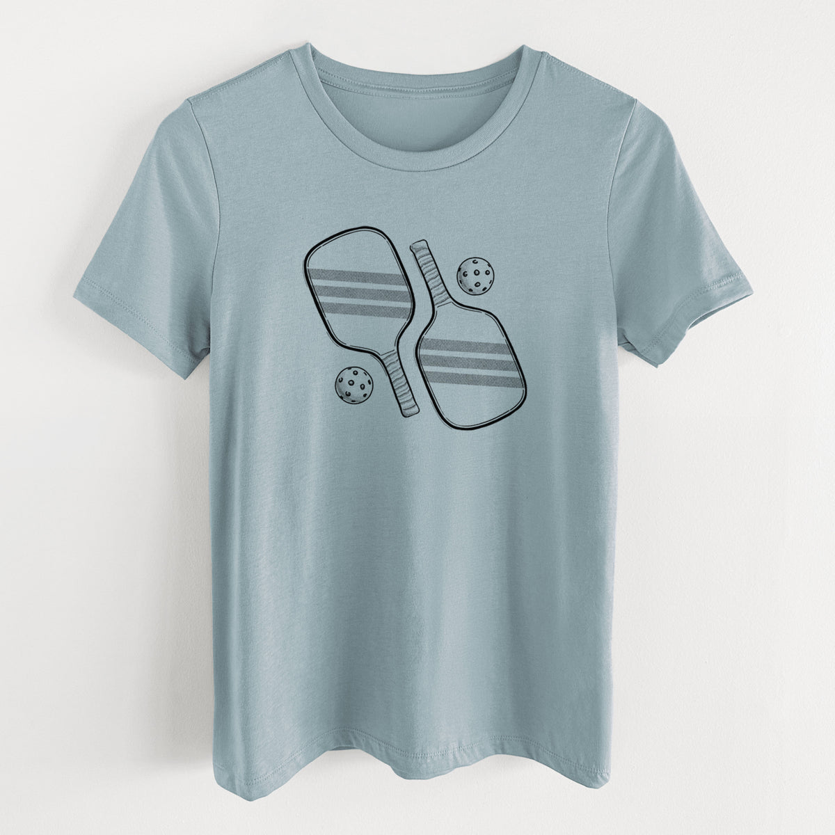 Pickleball Paddle Set - Women's Lightweight Relaxed Fit 100% Cotton Crewneck