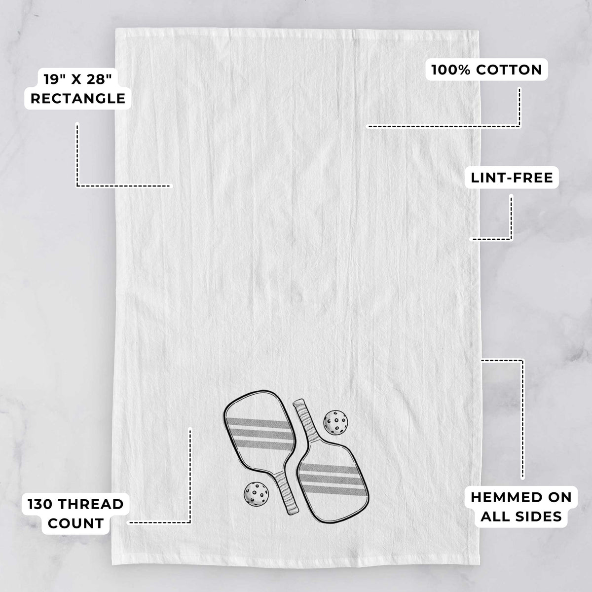 Pickleball Paddle Set Tea Towel