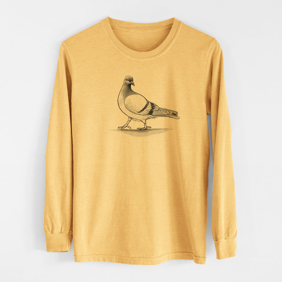 Pigeon / City Dove - Columba livia domestica - Men&#39;s Heavyweight 100% Cotton Long Sleeve