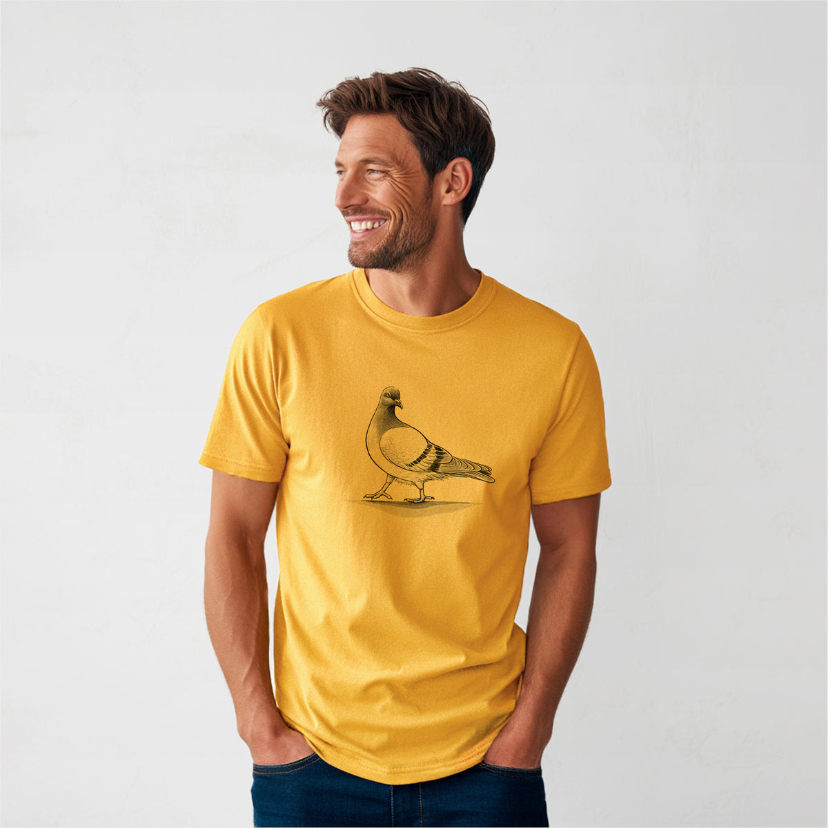 Pigeon / City Dove - Columba livia domestica - Heavyweight Men&#39;s 100% Organic Cotton Tee