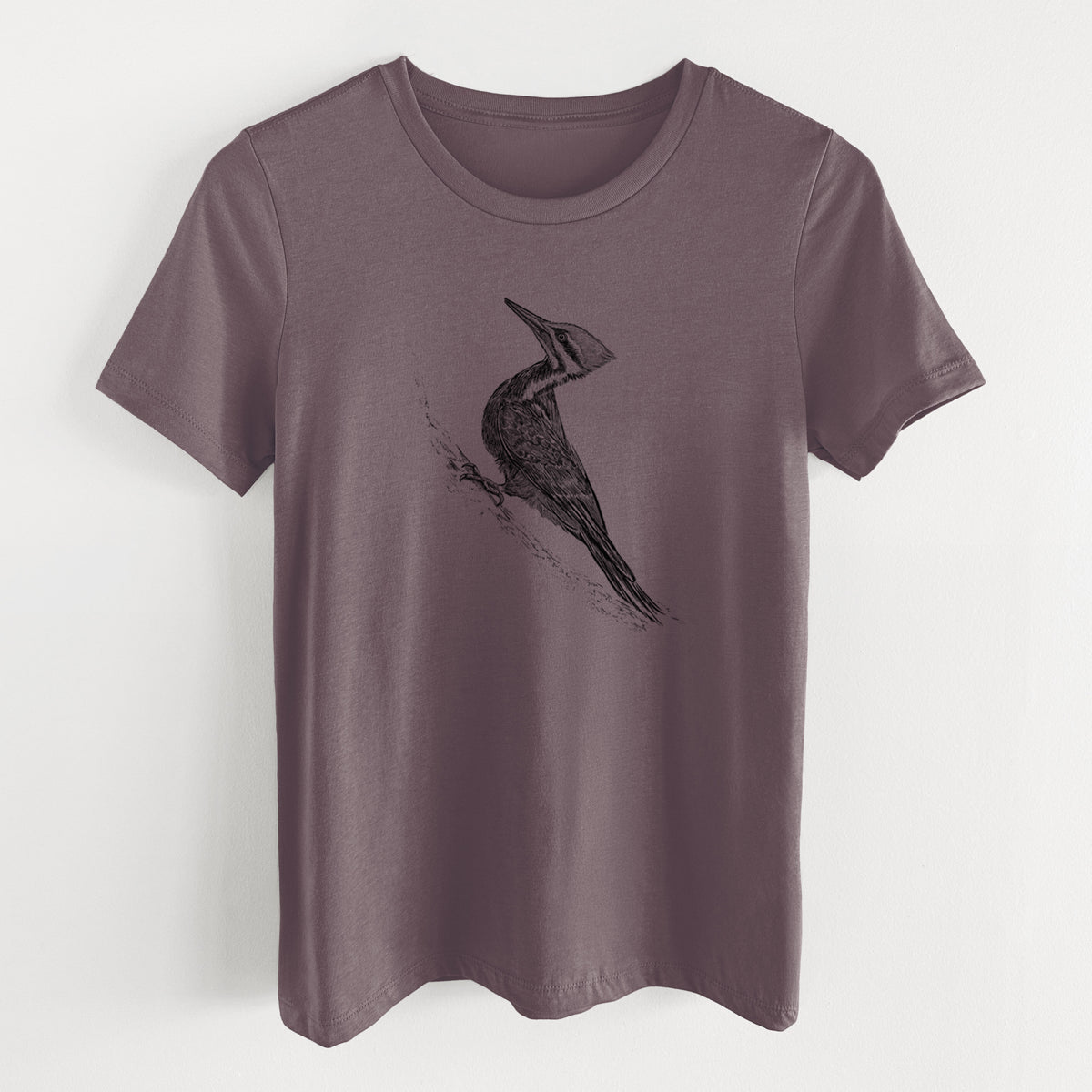 Pileated Woodpecker - Dryocopus pileatus - Women&#39;s Lightweight Relaxed Fit 100% Cotton Crewneck