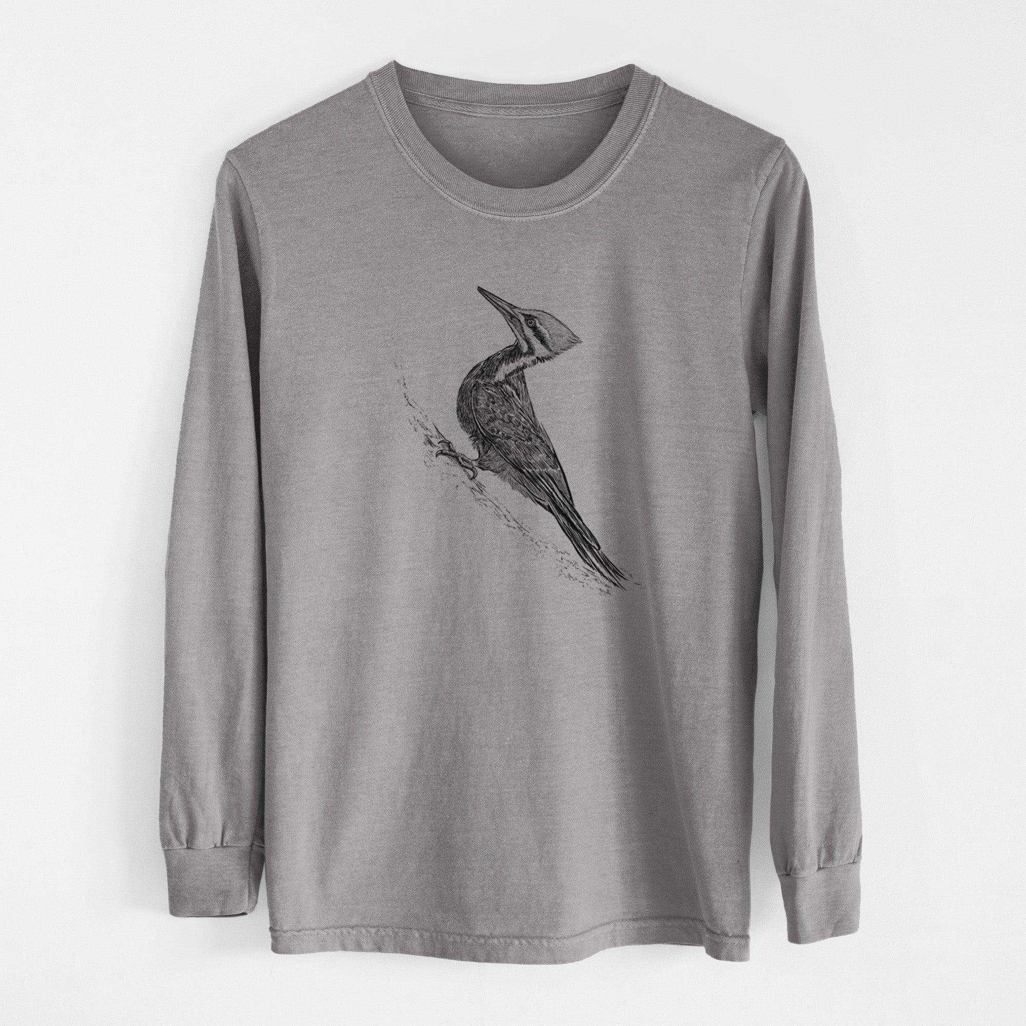 Pileated Woodpecker - Dryocopus pileatus - Unisex Comfort Colors 100% Cotton Long Sleeve