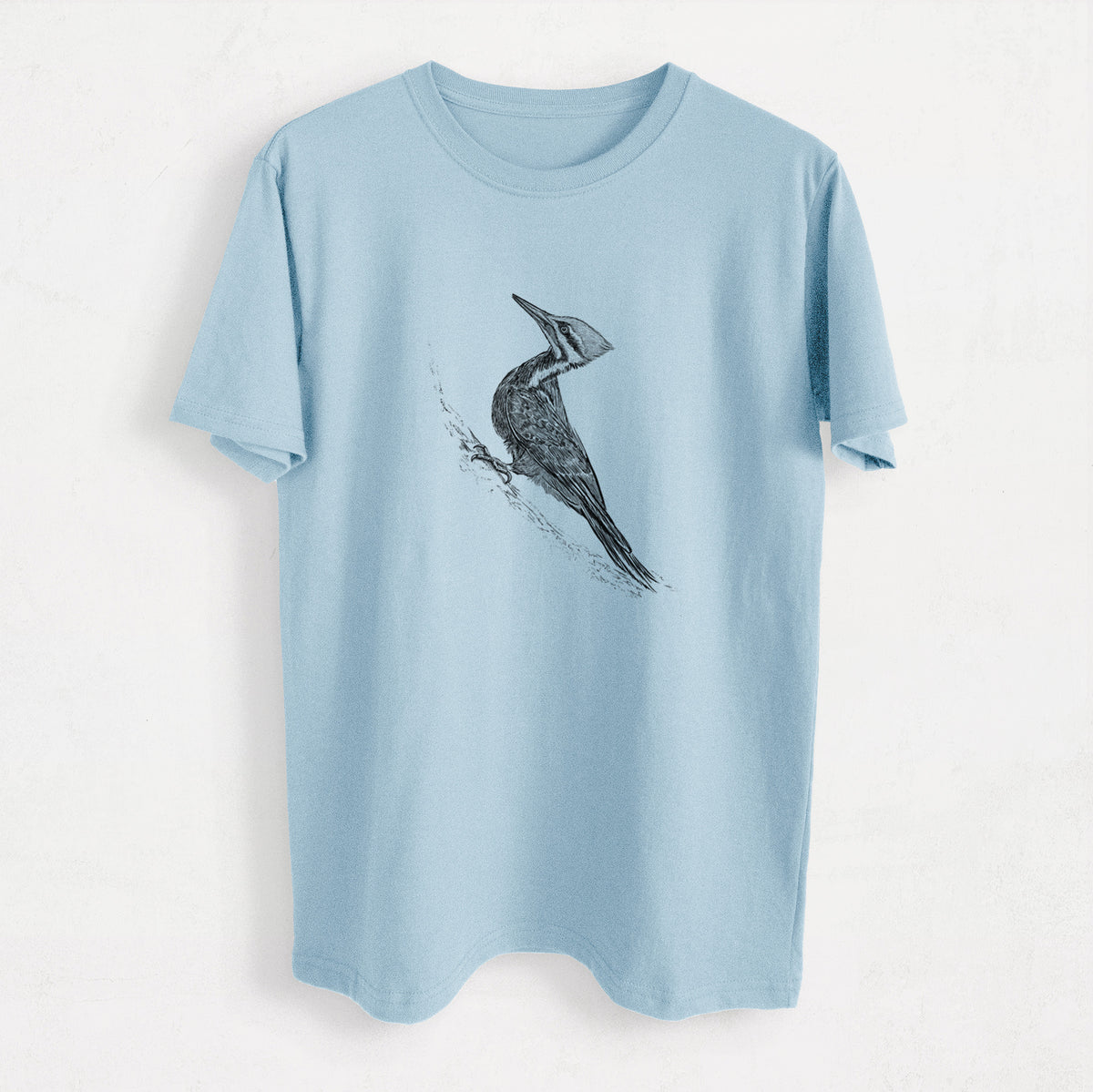 Pileated Woodpecker - Dryocopus pileatus - Heavyweight Men&#39;s 100% Organic Cotton Tee