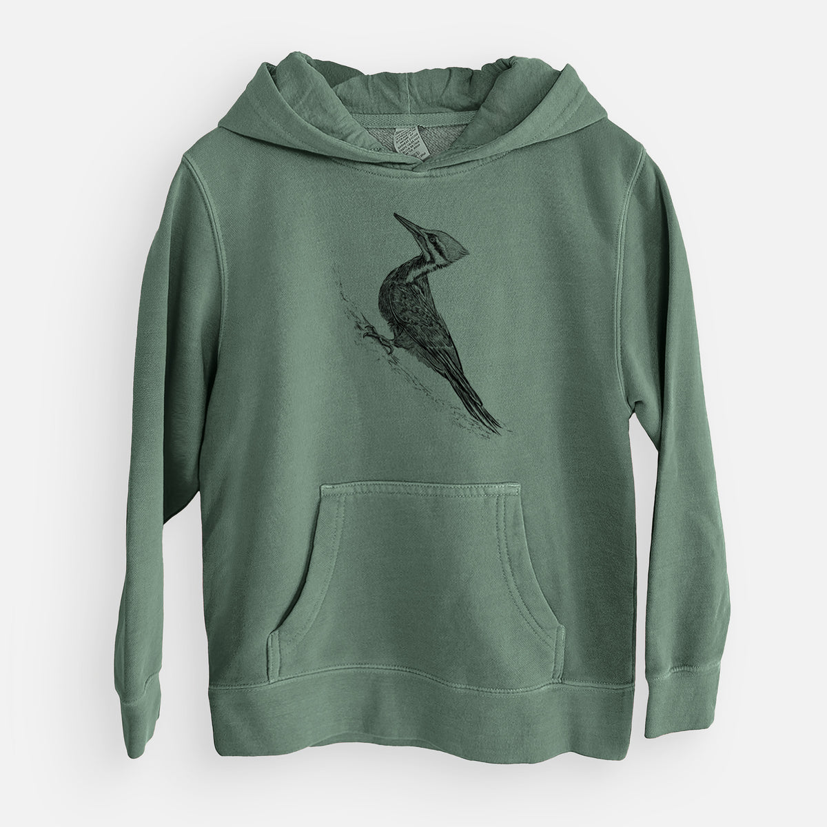 Pileated Woodpecker - Dryocopus pileatus - Youth Pigment Dyed Hoodie
