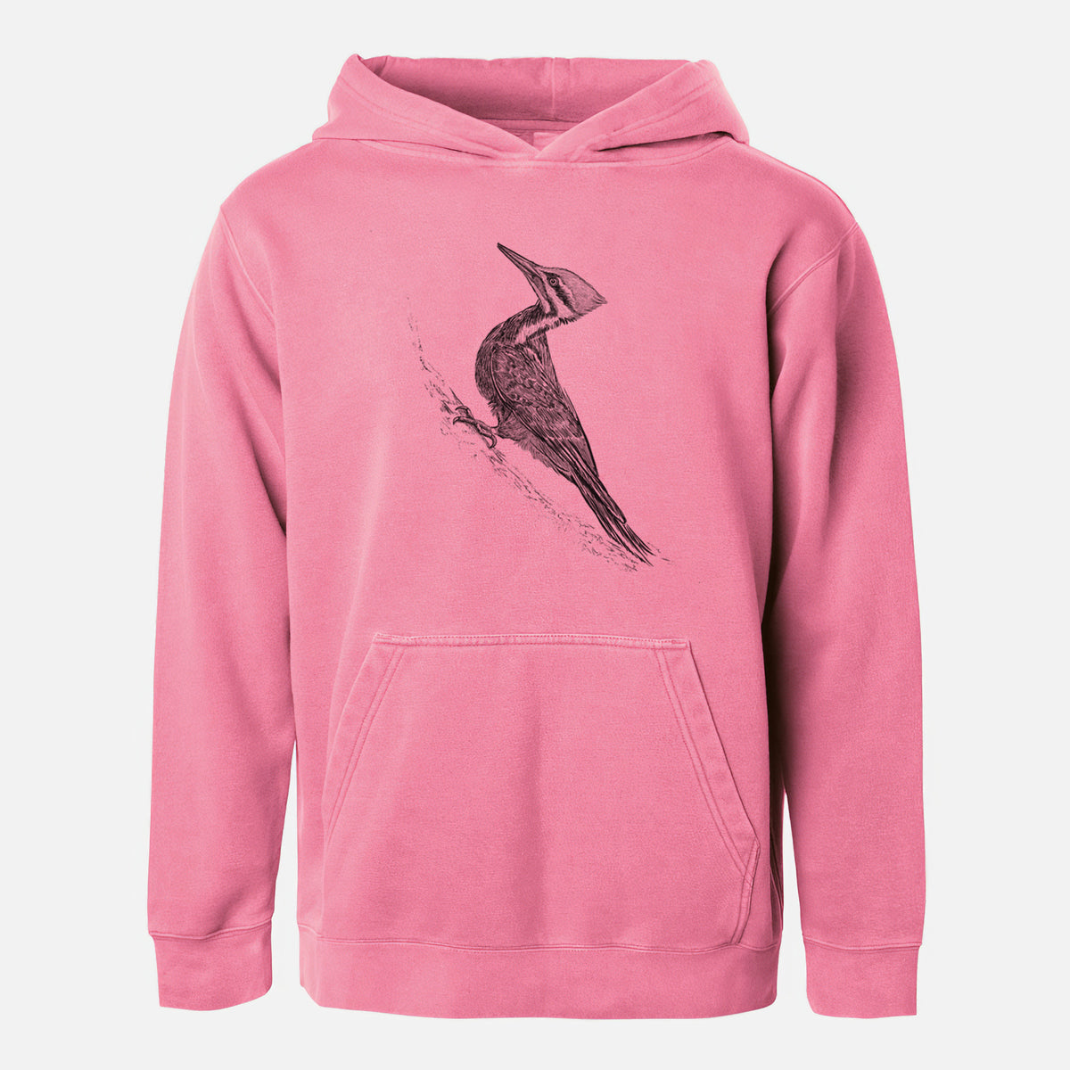 Pileated Woodpecker - Dryocopus pileatus - Youth Pigment Dyed Hoodie