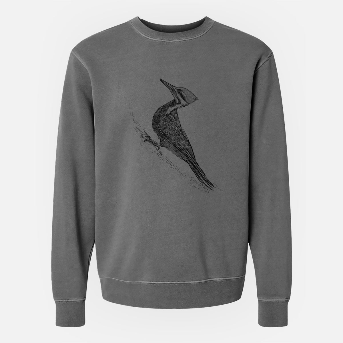 Pileated Woodpecker - Dryocopus pileatus - Unisex Pigment Dyed Crew Sweatshirt