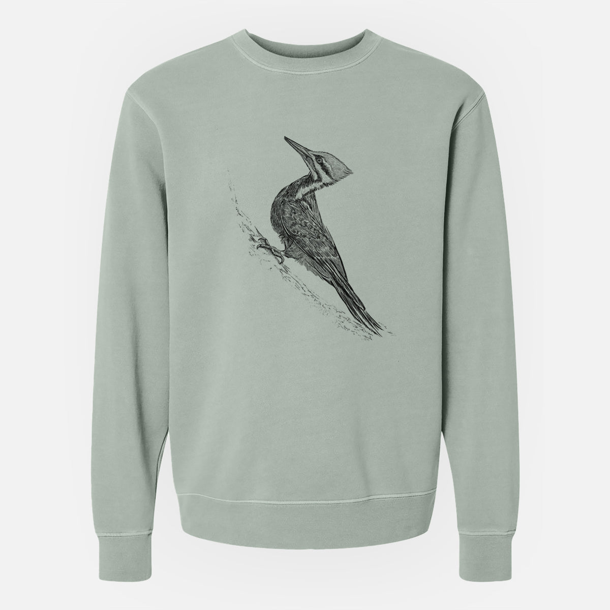 Pileated Woodpecker - Dryocopus pileatus - Unisex Pigment Dyed Crew Sweatshirt