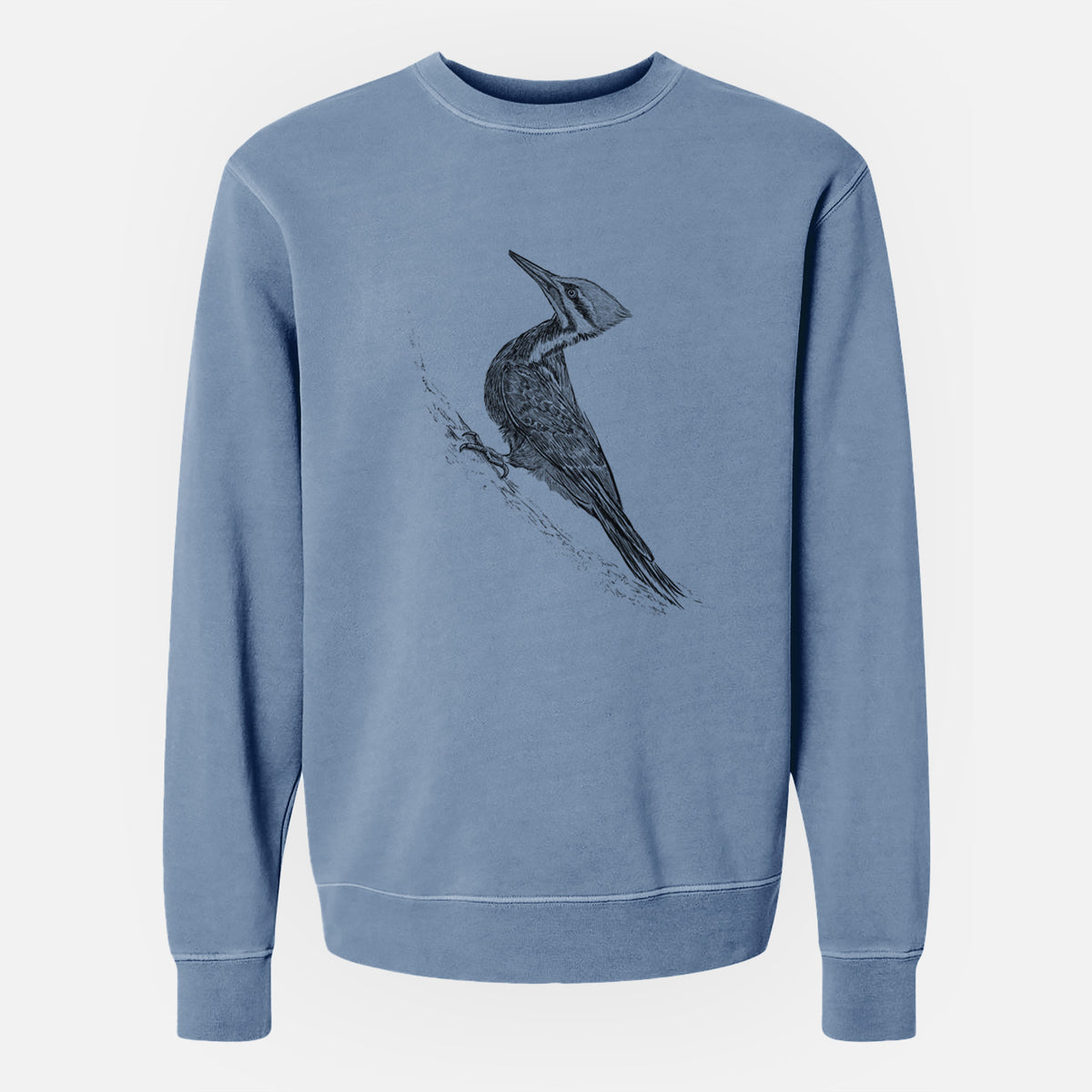 Pileated Woodpecker - Dryocopus pileatus - Unisex Pigment Dyed Crew Sweatshirt