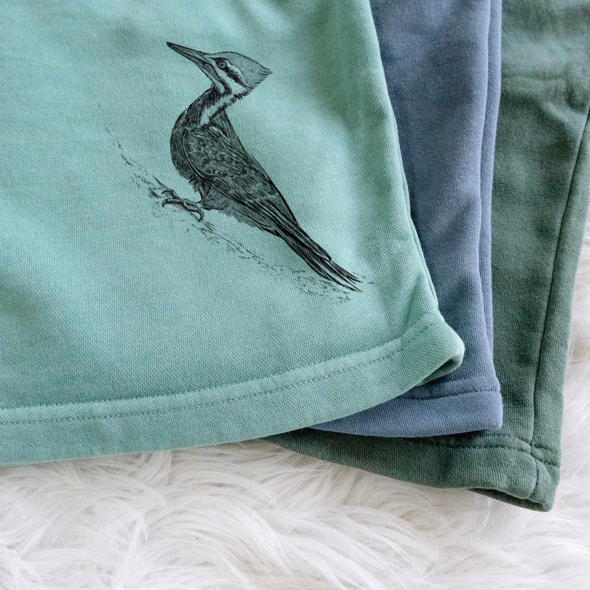 Pileated Woodpecker - Dryocopus pileatus - Unisex Pigment Dyed Shorts