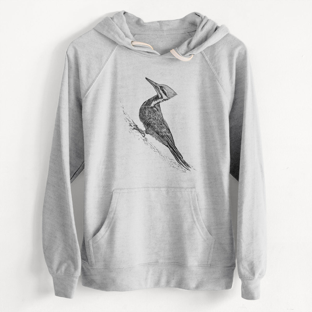 CLEARANCE - Pileated Woodpecker - Dryocopus pileatus  - Unisex Slim Fit Loopback Terry Hoodie