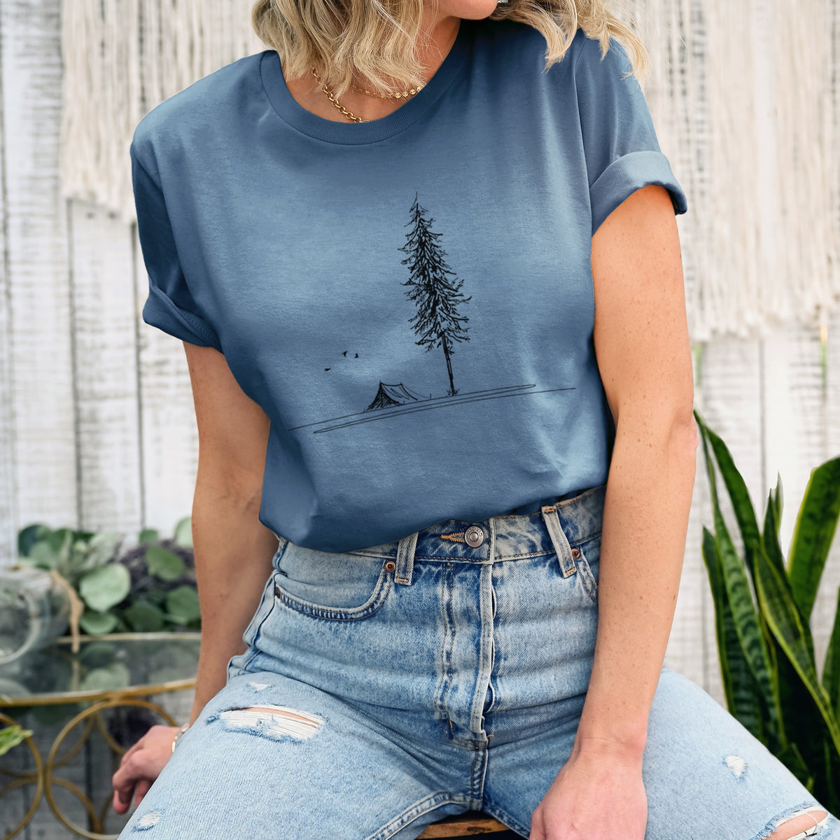 Pine Camp Vista - Lightweight 100% Cotton Unisex Crewneck