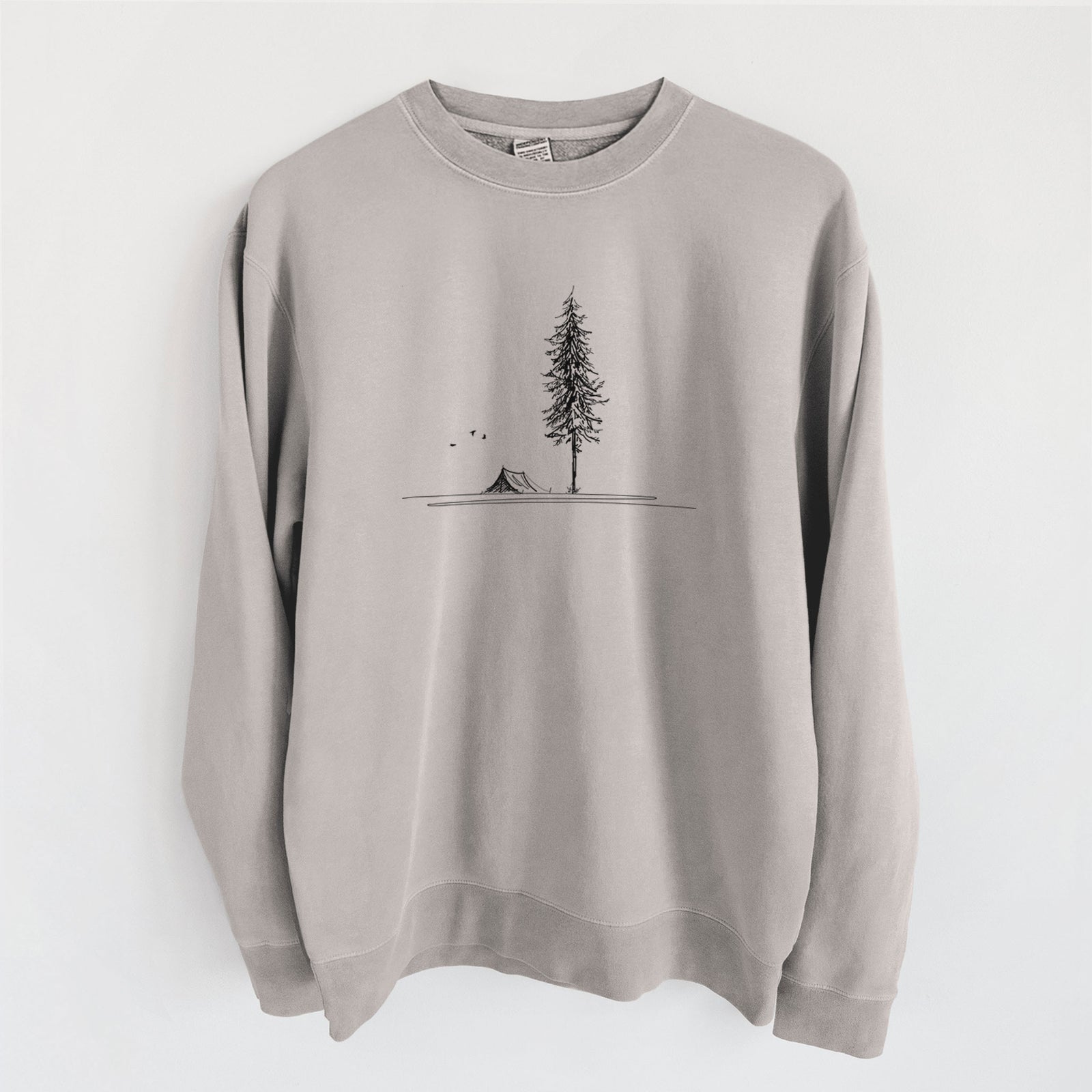 Pine Camp Vista - Unisex Pigment Dyed Crew Sweatshirt in Cement