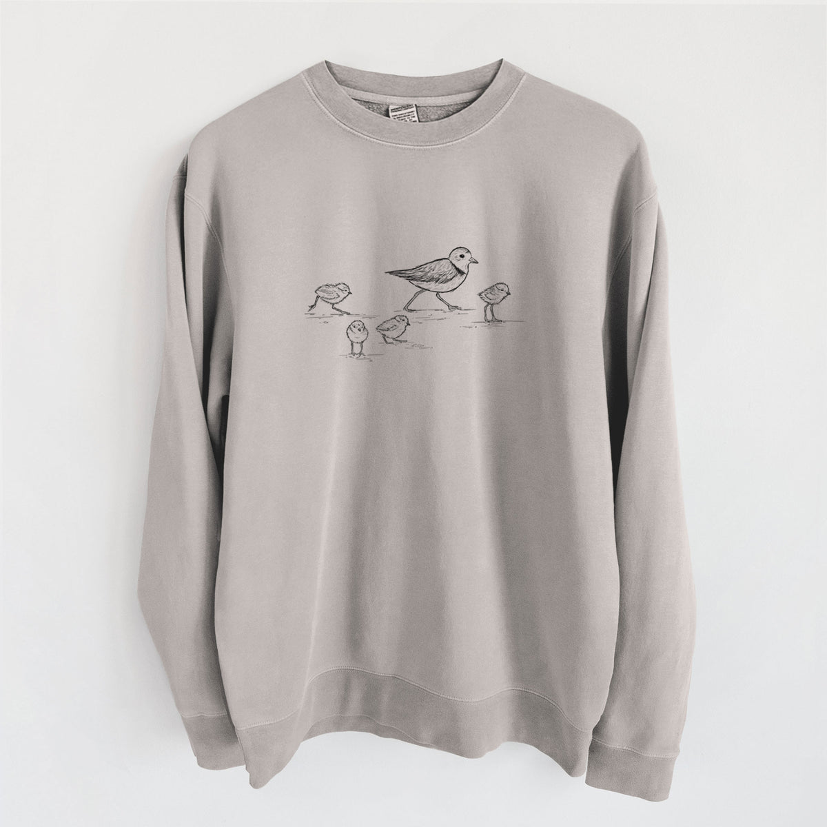 Piping Plovers - Charadrius melodus - Unisex Pigment Dyed Crew Sweatshirt