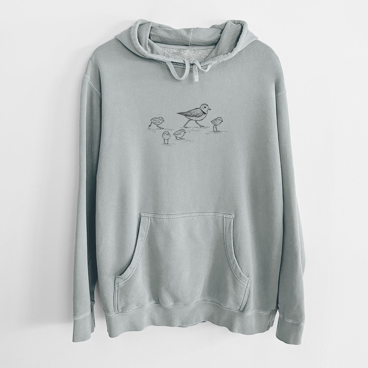 Piping Plovers - Charadrius melodus - Unisex Pigment Dyed Hoodie