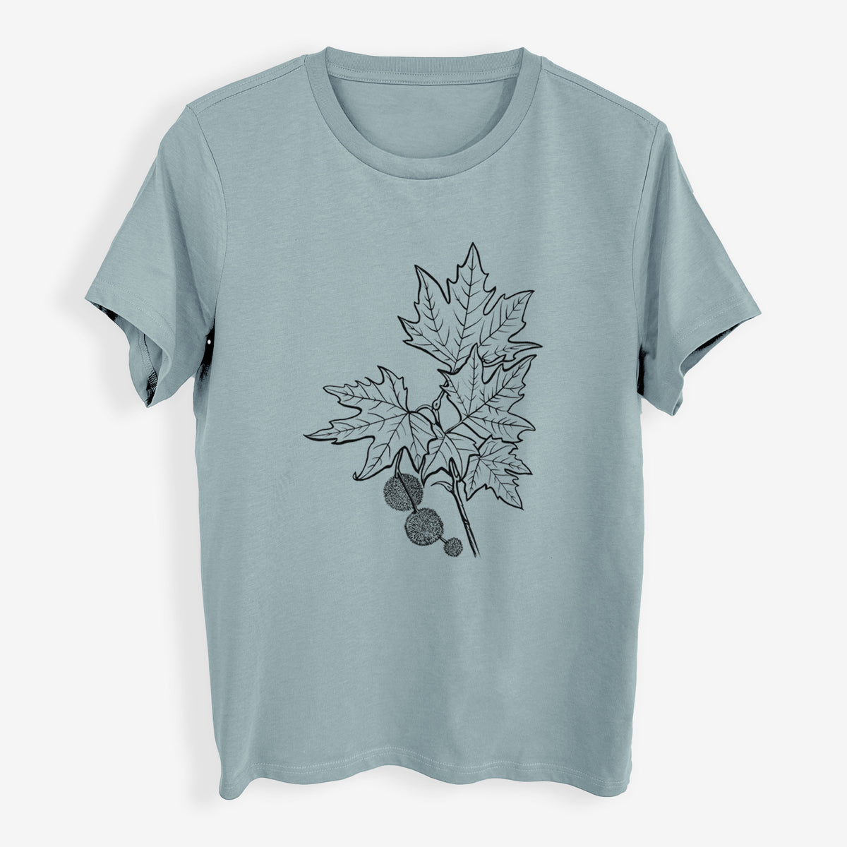 Platanus Orientalis - Oriental Plane Tree Stem with Leaves - Womens Everyday Maple Tee