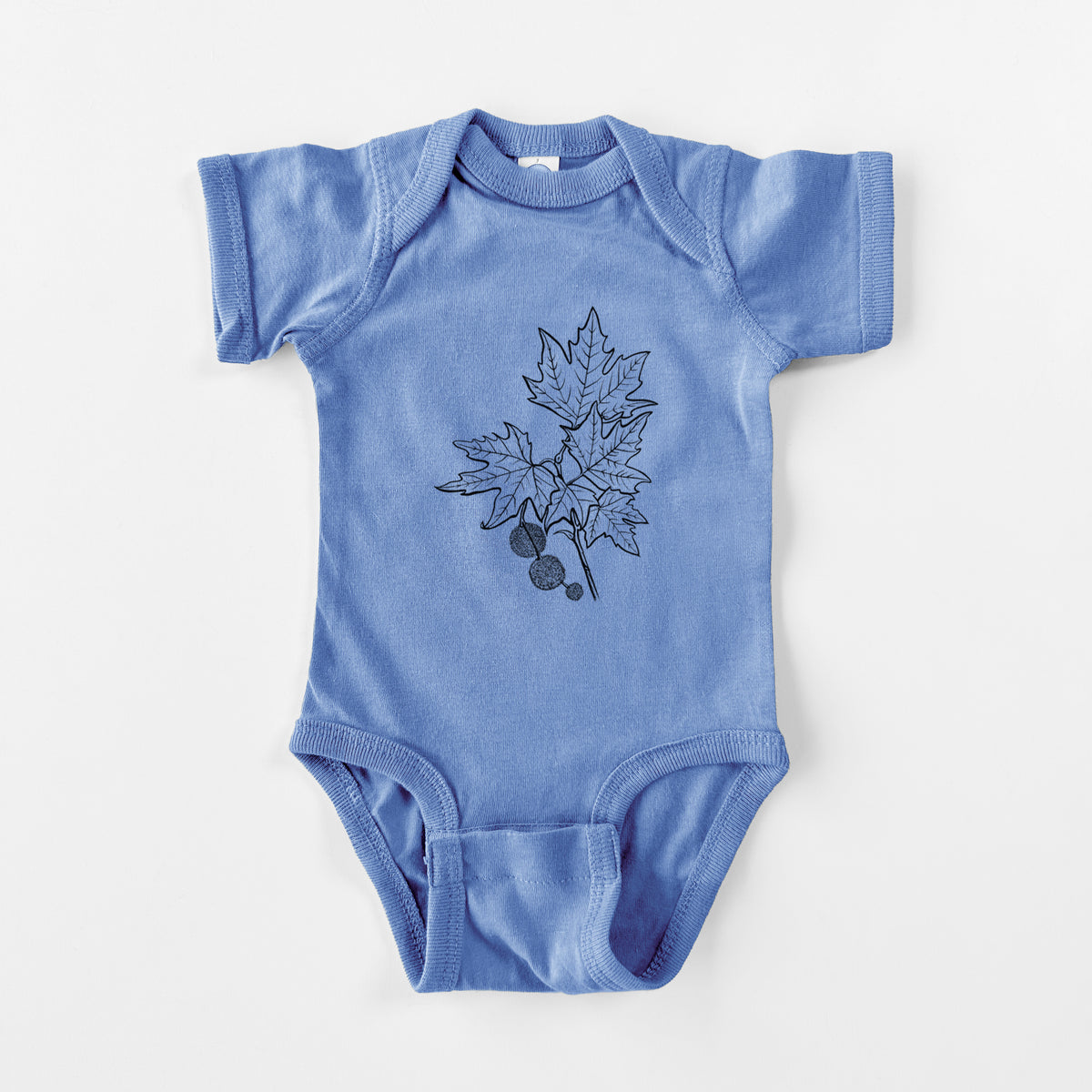 Platanus Orientalis - Oriental Plane Tree Stem with Leaves - Baby Fine Jersey Bodysuit