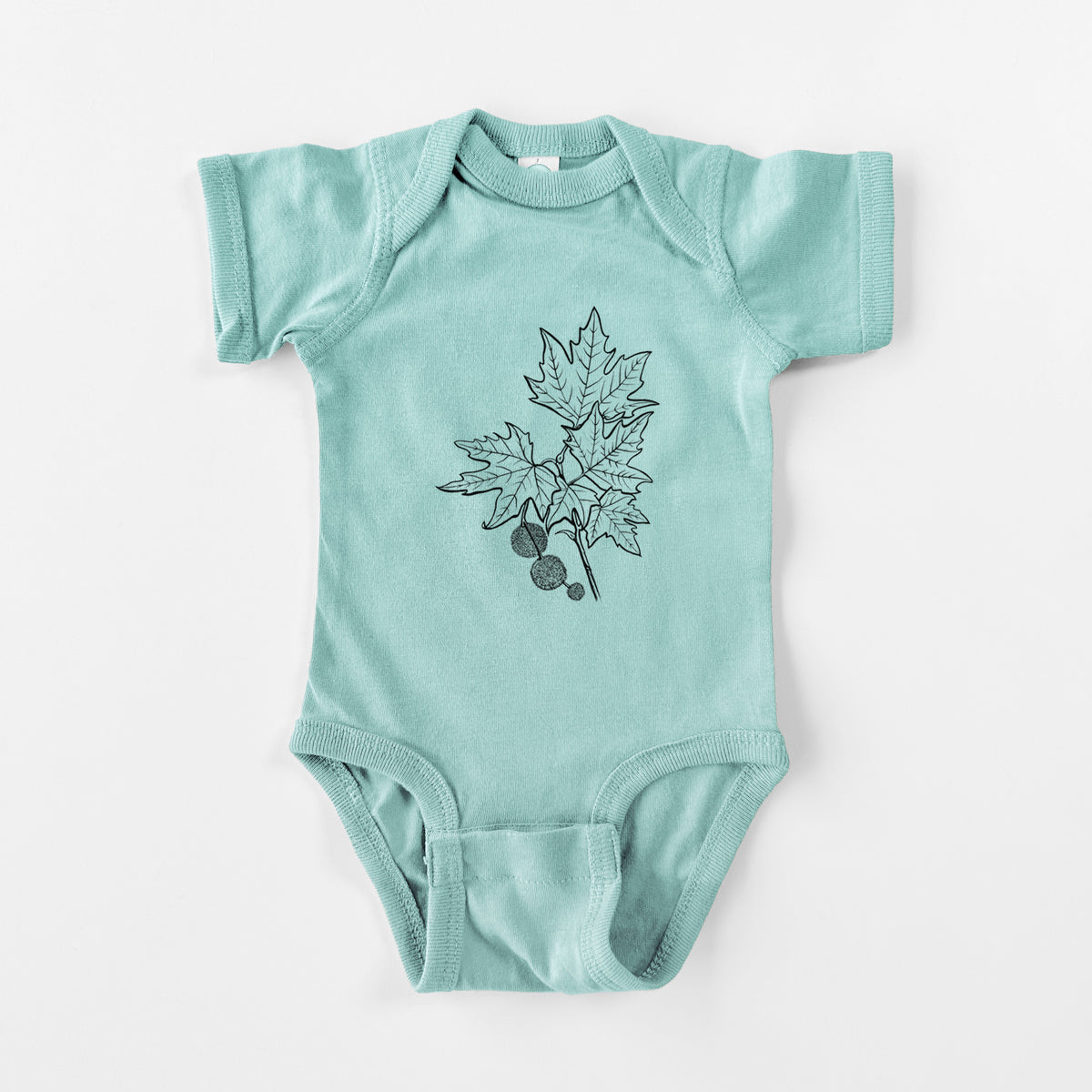 Platanus Orientalis - Oriental Plane Tree Stem with Leaves - Baby Fine Jersey Bodysuit