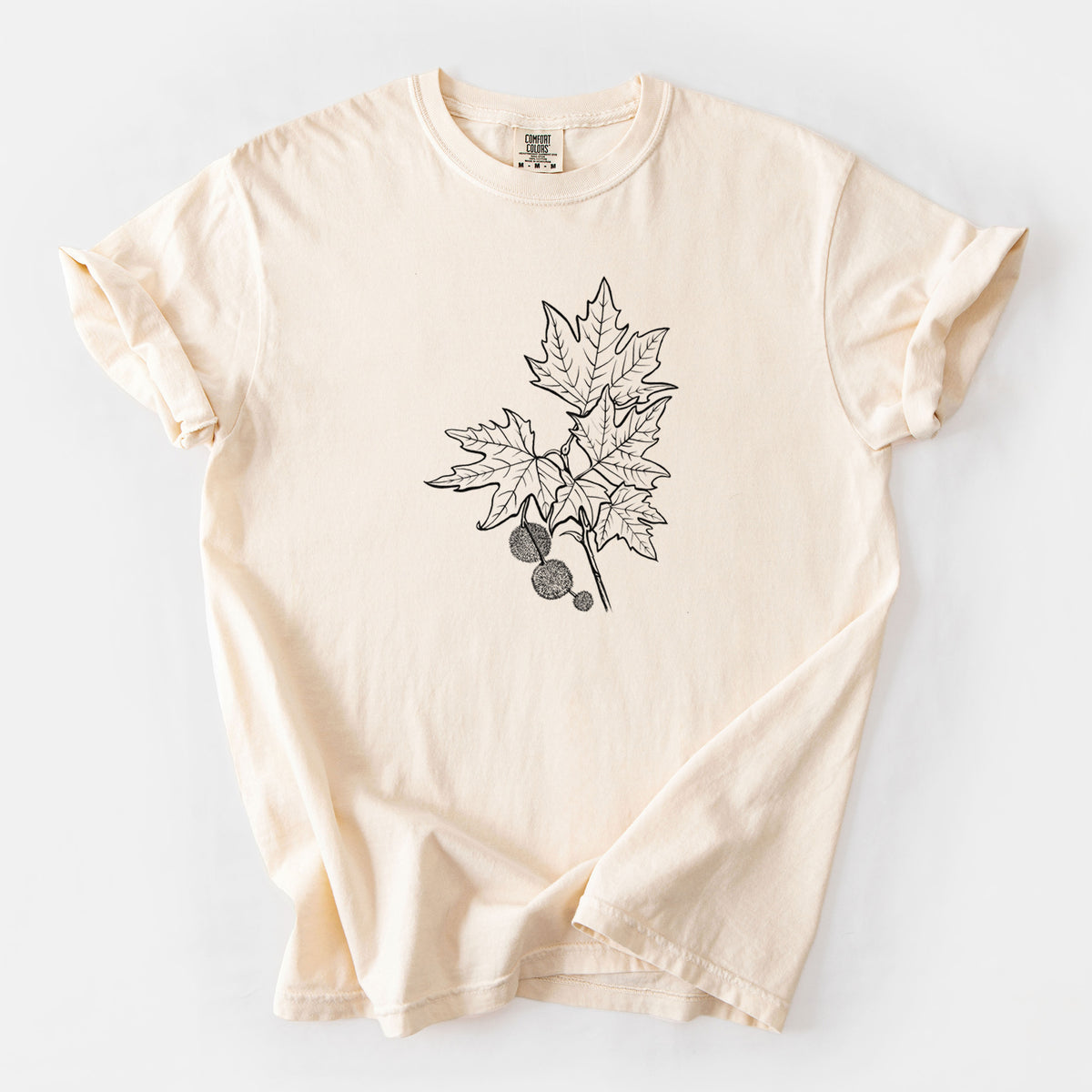 Platanus Orientalis - Oriental Plane Tree Stem with Leaves - Unisex Comfort Colors Garment-Dyed Heavyweight T-shirt