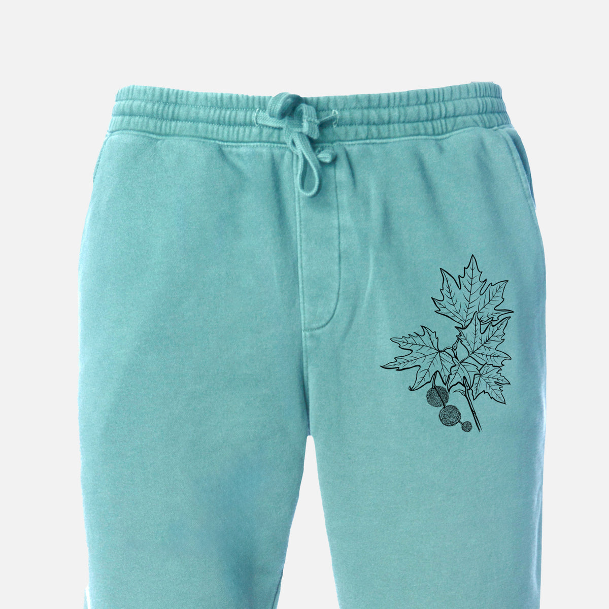 Platanus Orientalis - Oriental Plane Tree Stem with Leaves - Unisex Pigment Dyed Sweatpants